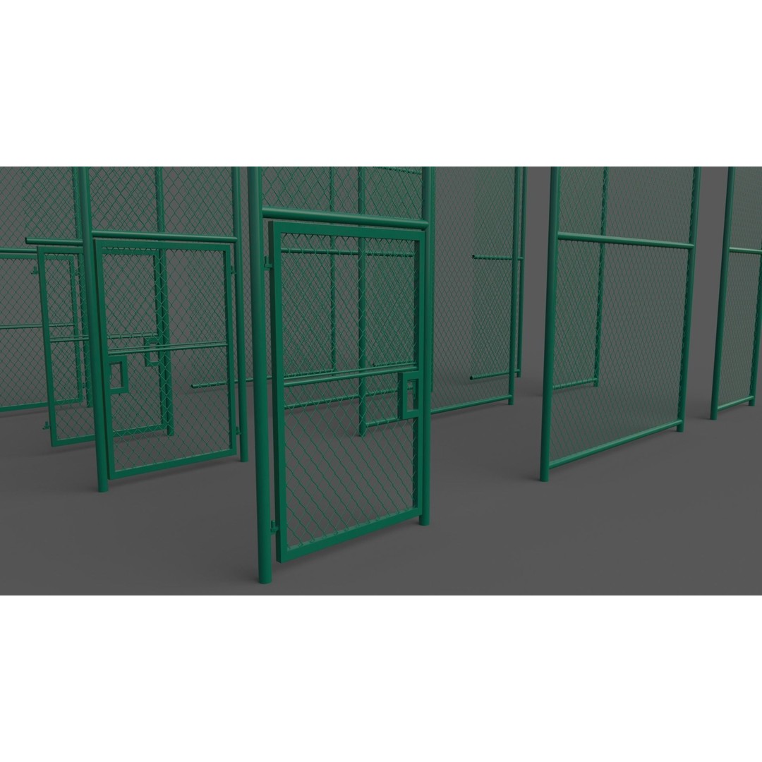 Chain Link Fence 3D Model – Low Poly PBR Game Asset for Unity, Unreal - View 21