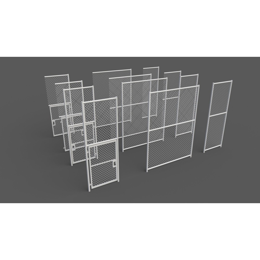 Chain Link Fence 3D Model – Low Poly PBR Game Asset for Unity, Unreal - View 30