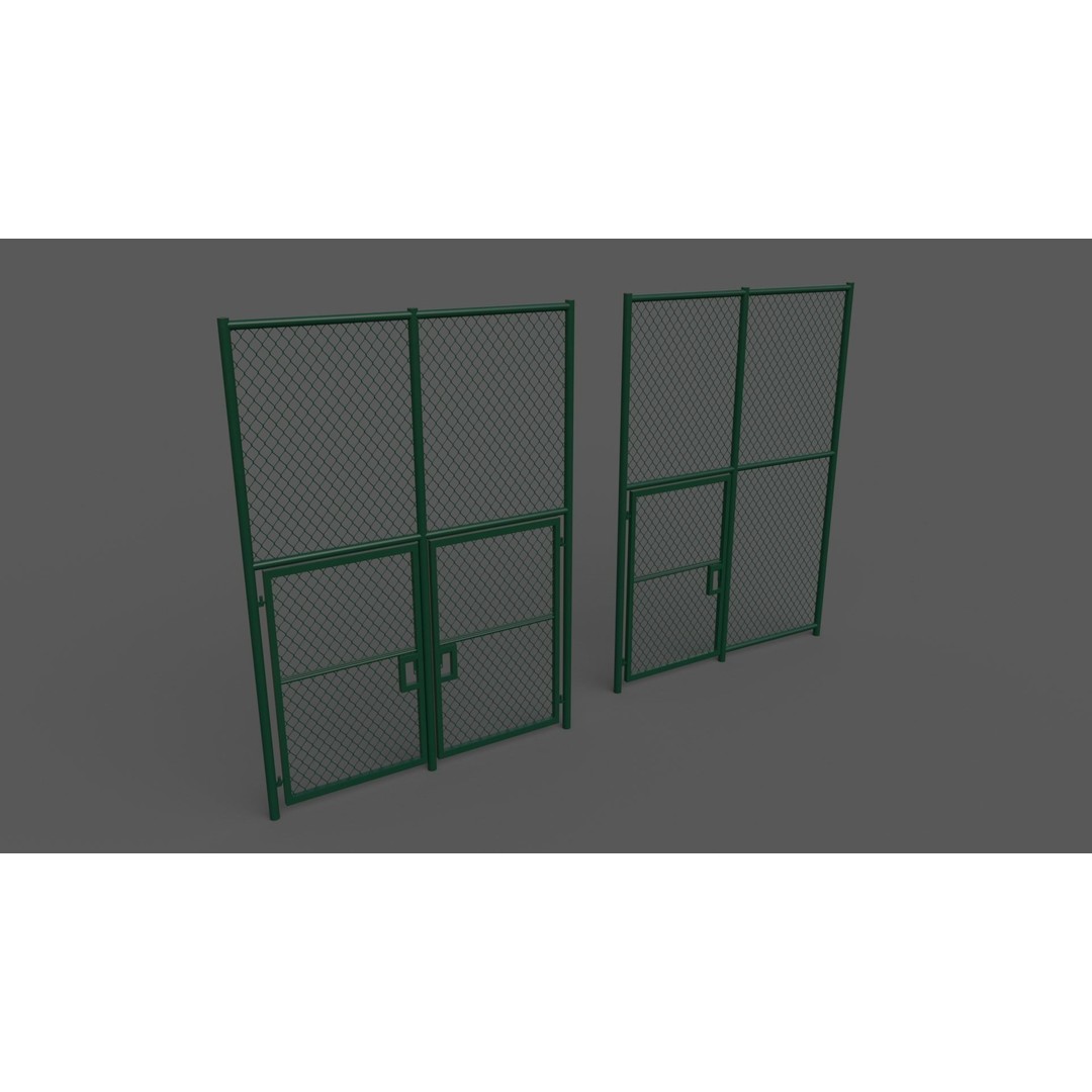 Chain Link Fence 3D Model – Low Poly PBR Game Asset for Unity, Unreal - View 5