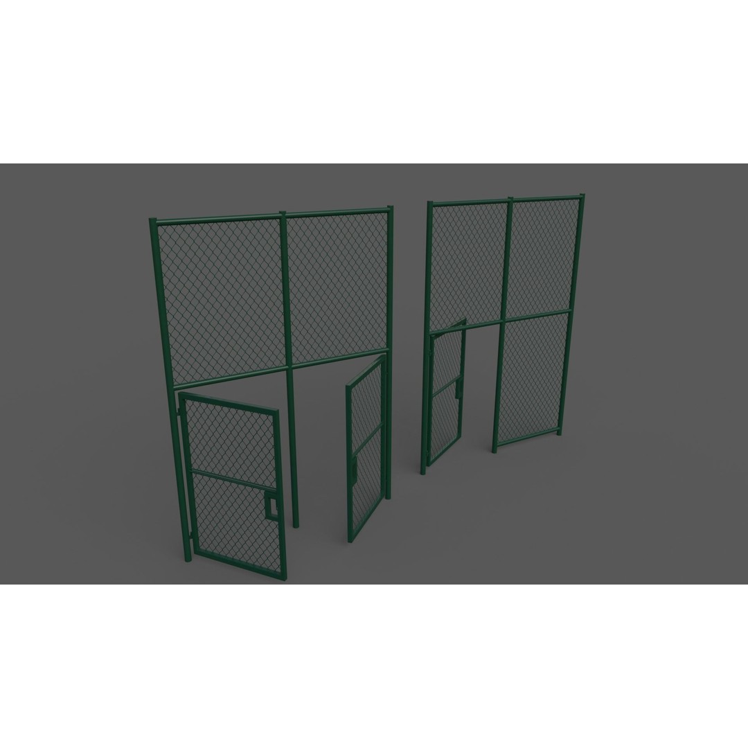 Chain Link Fence 3D Model – Low Poly PBR Game Asset for Unity, Unreal - View 6