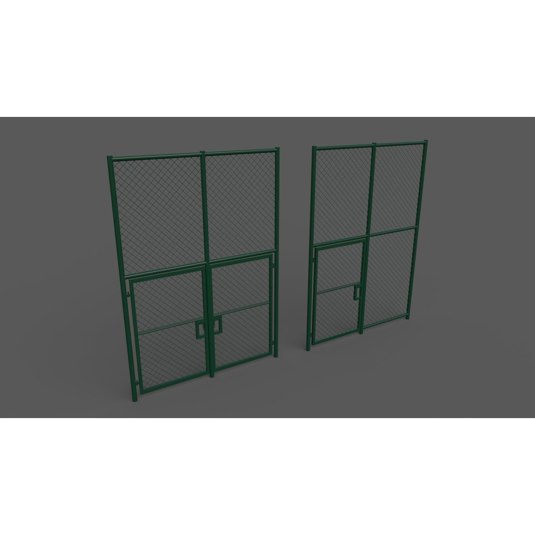 Chain Link Fence 3D Model – Low Poly PBR Game Asset for Unity, Unreal - View 7