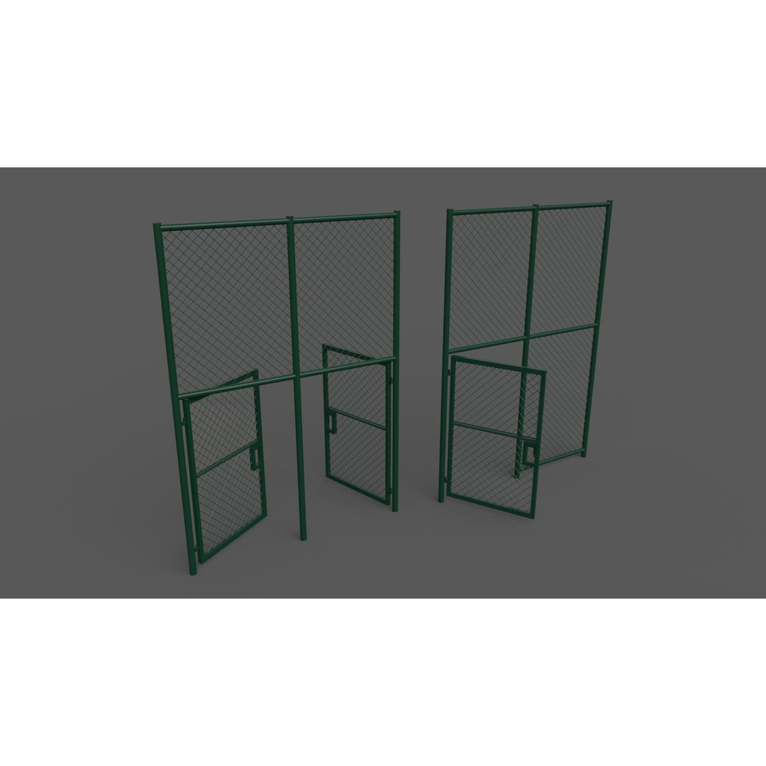 Chain Link Fence 3D Model – Low Poly PBR Game Asset for Unity, Unreal - View 8