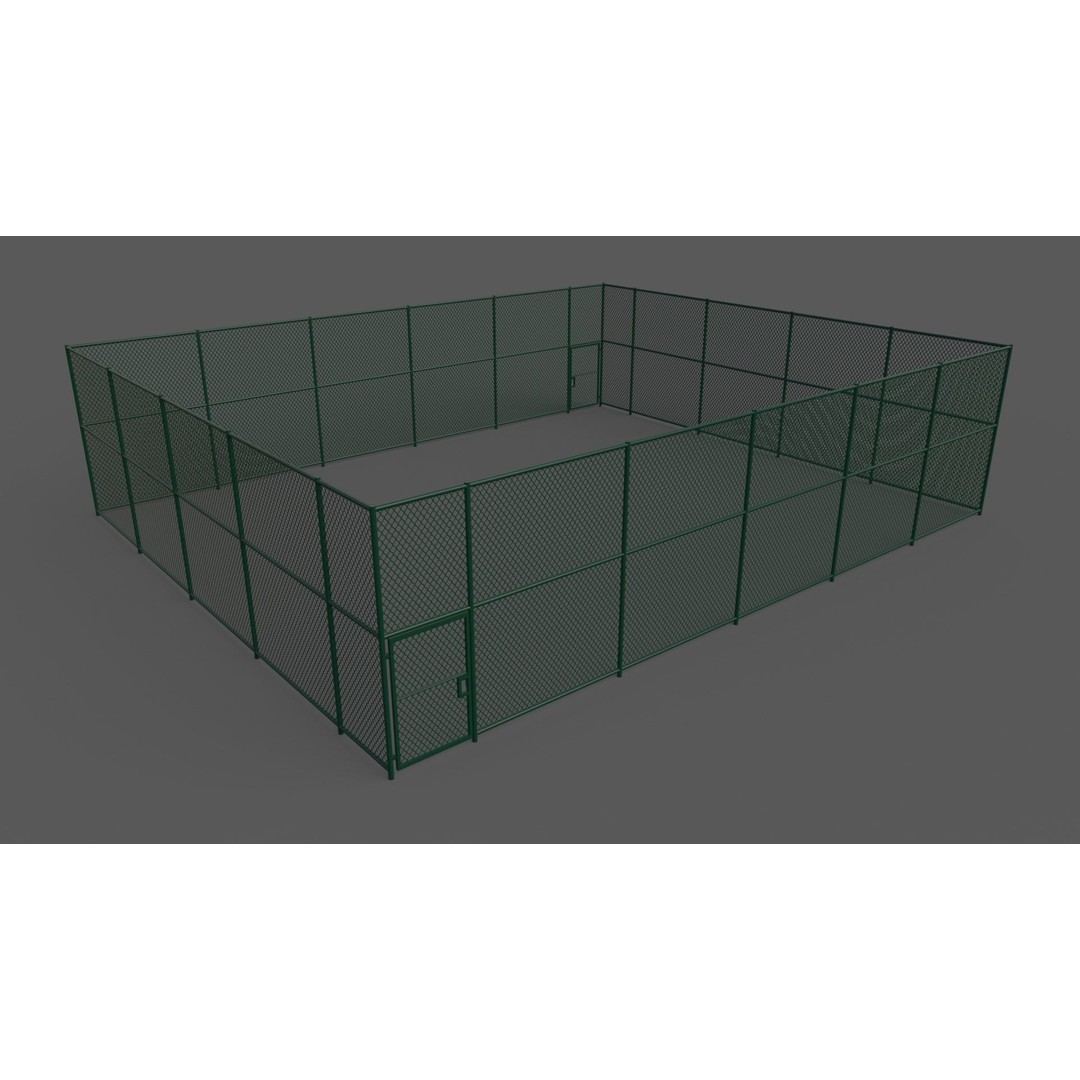 Chain Link Fence 3D Model – Low Poly PBR Game Asset for Unity, Unreal - View 9
