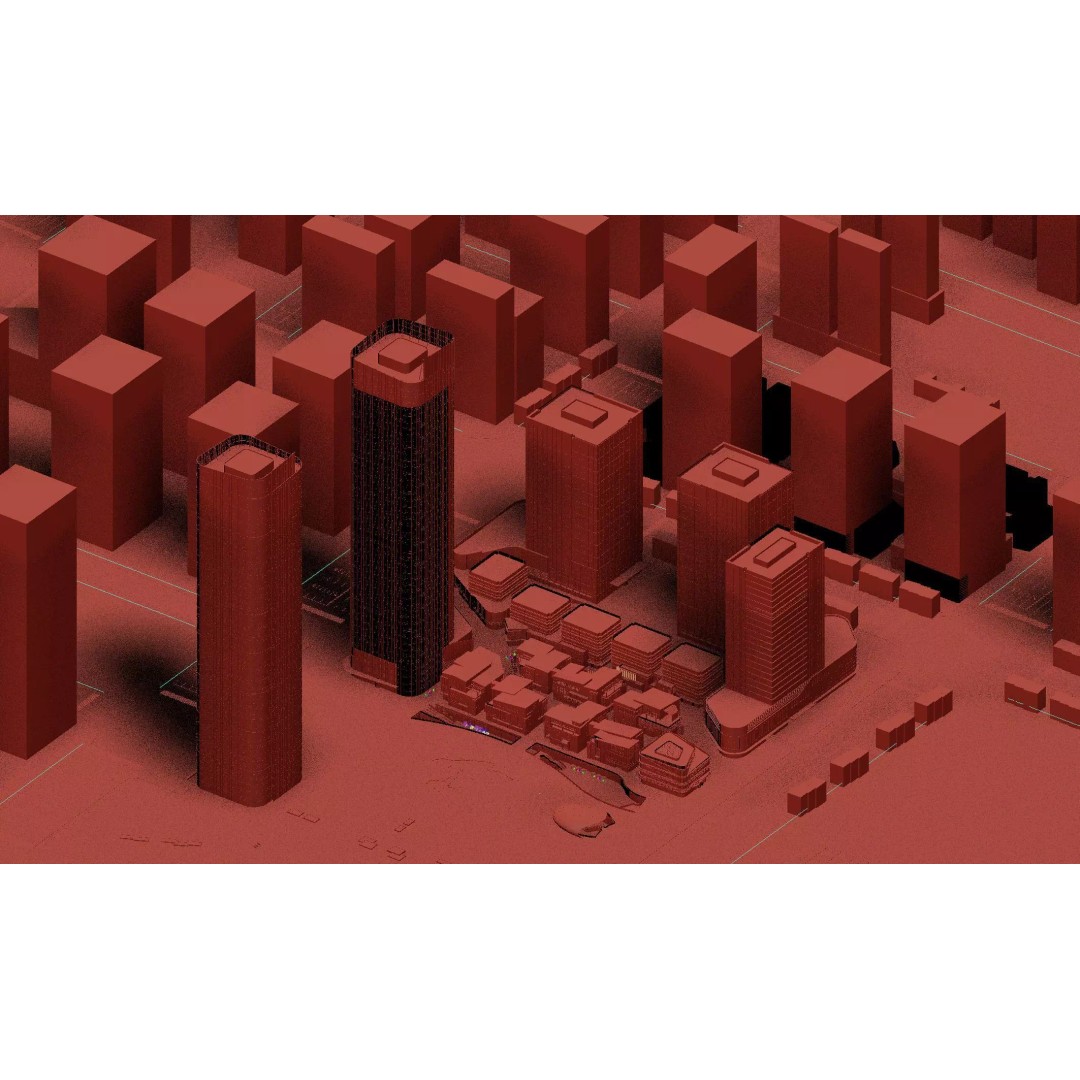 Modern Mixed-Use Commercial District 3D Model – High-Quality Archviz Asset, FBX, OBJ - View 15