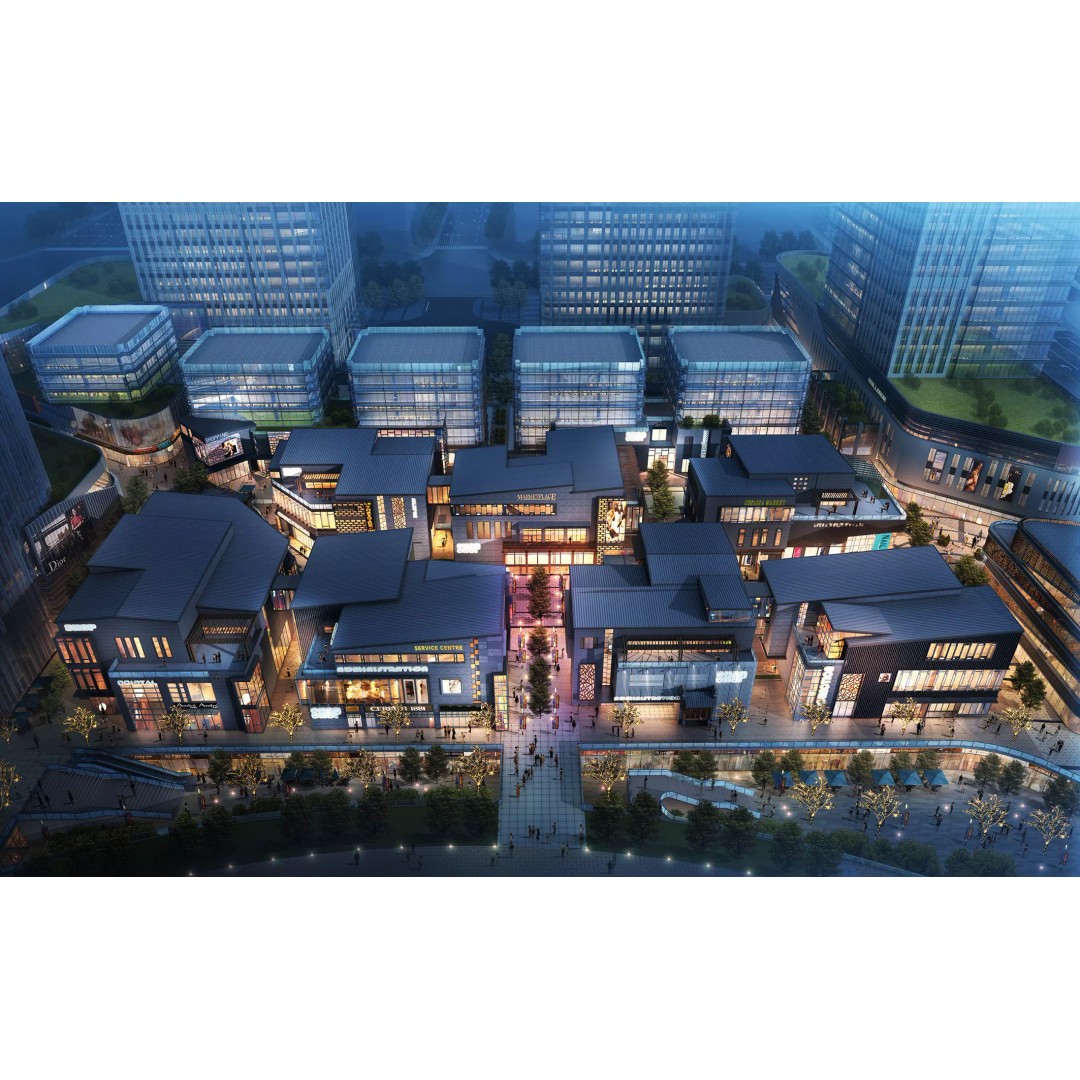 Modern Mixed-Use Commercial District 3D Model – High-Quality Archviz Asset, FBX, OBJ - View 2