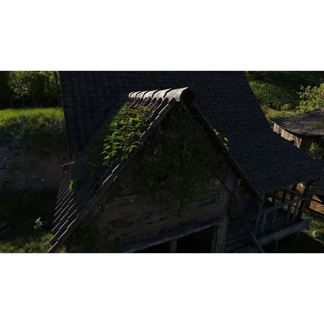 Waterfall Village Scene 3D Model – High Poly Environment for Blender - View 9