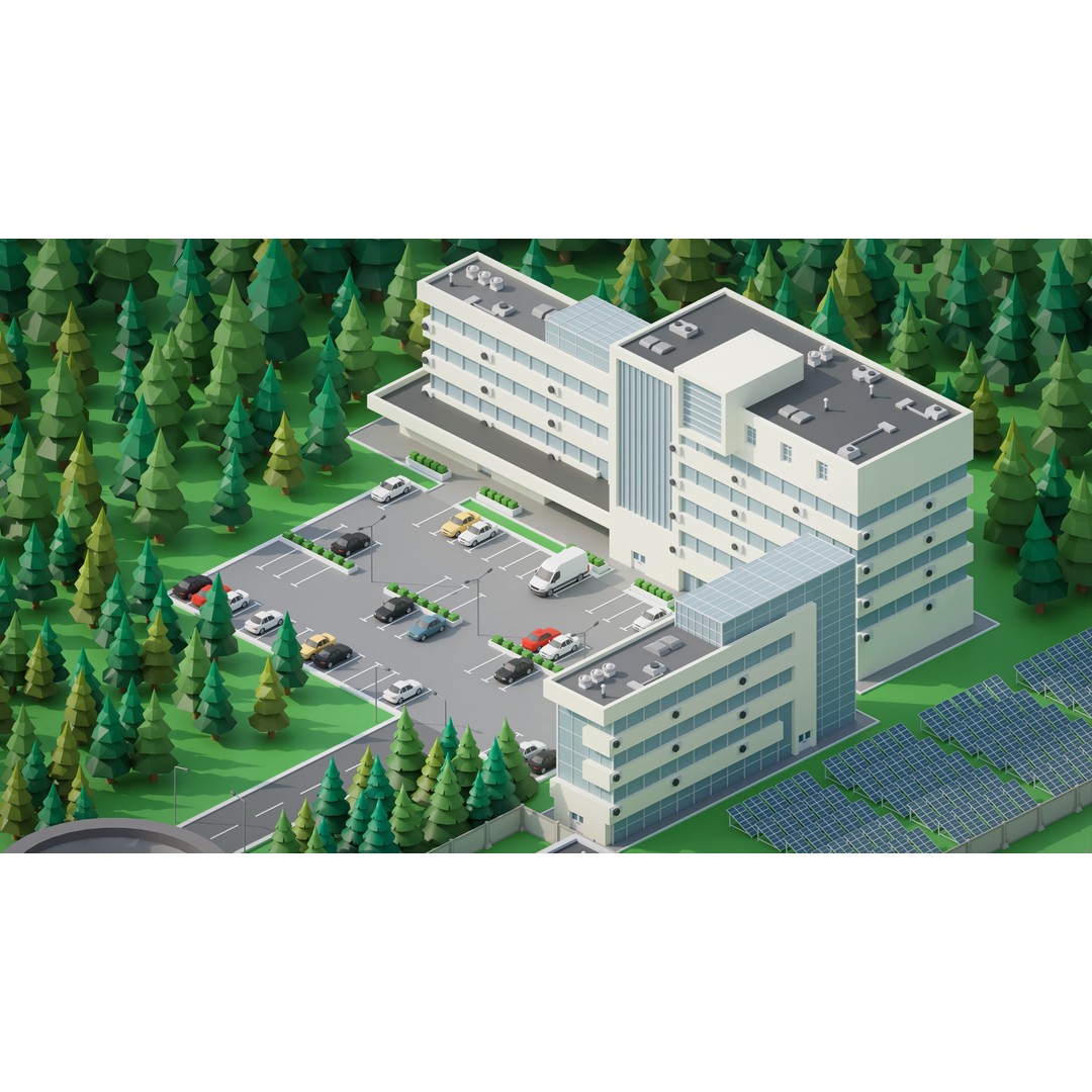 Factory 3D Model – Low Poly Industrial Asset Pack, FBX & OBJ - View 15
