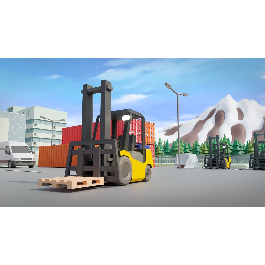 Factory 3D Model – Low Poly Industrial Asset Pack, FBX & OBJ - View 25
