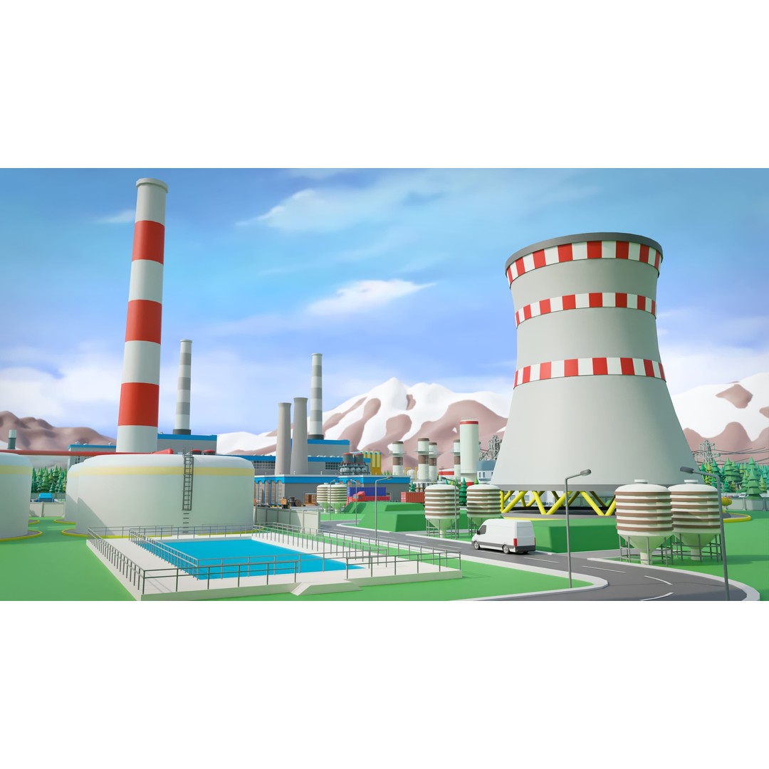 Factory 3D Model – Low Poly Industrial Asset Pack, FBX & OBJ - View 31