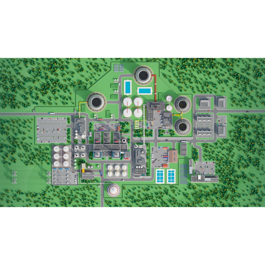 Factory 3D Model – Low Poly Industrial Asset Pack, FBX & OBJ - View 37