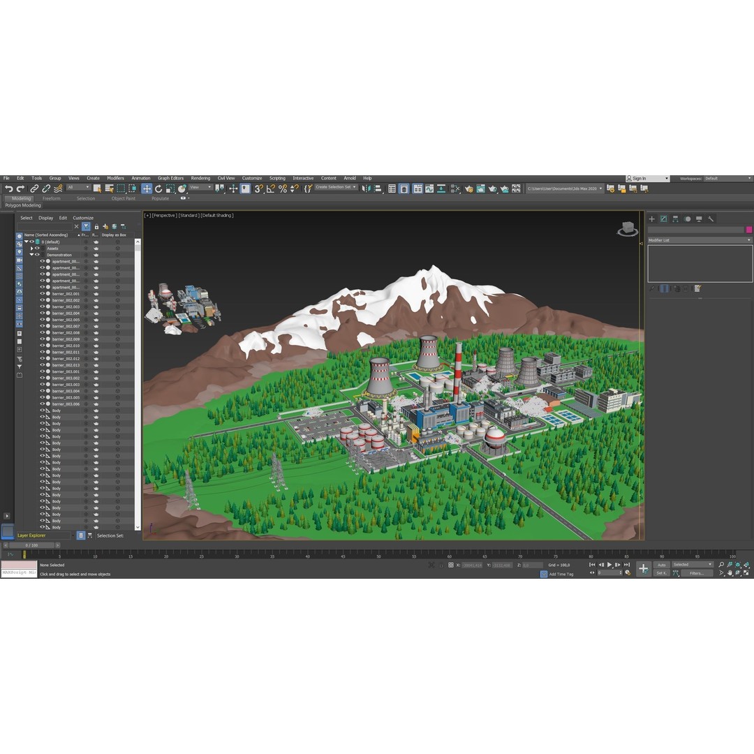 Factory 3D Model – Low Poly Industrial Asset Pack, FBX & OBJ - View 40