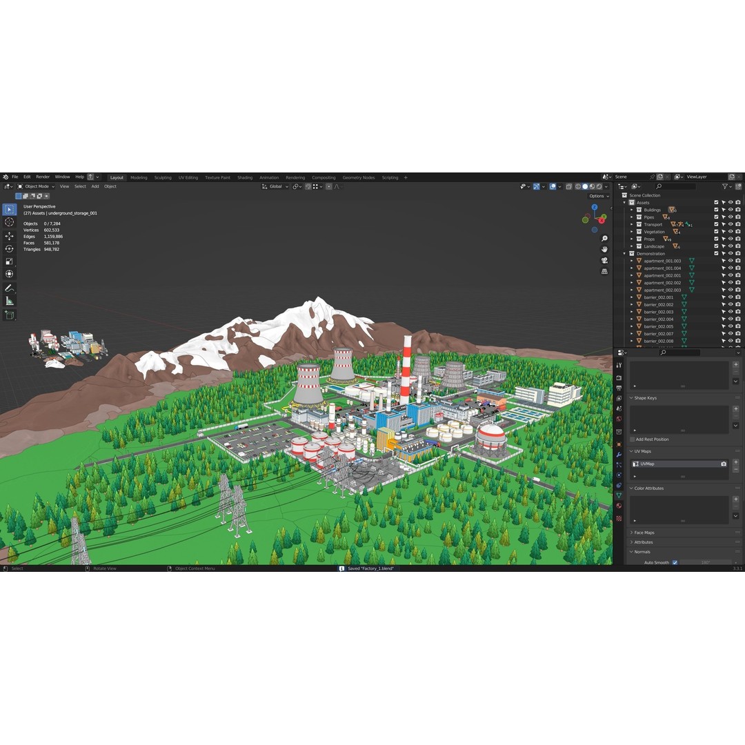 Factory 3D Model – Low Poly Industrial Asset Pack, FBX & OBJ - View 41