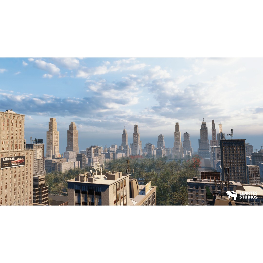 1950s NYC Environment 3D Model – Low Poly Megapack with Vehicles and Props - View 14