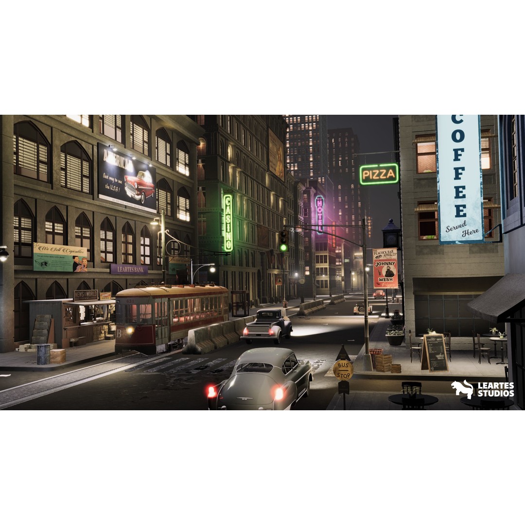 1950s NYC Environment 3D Model – Low Poly Megapack with Vehicles and Props - View 19