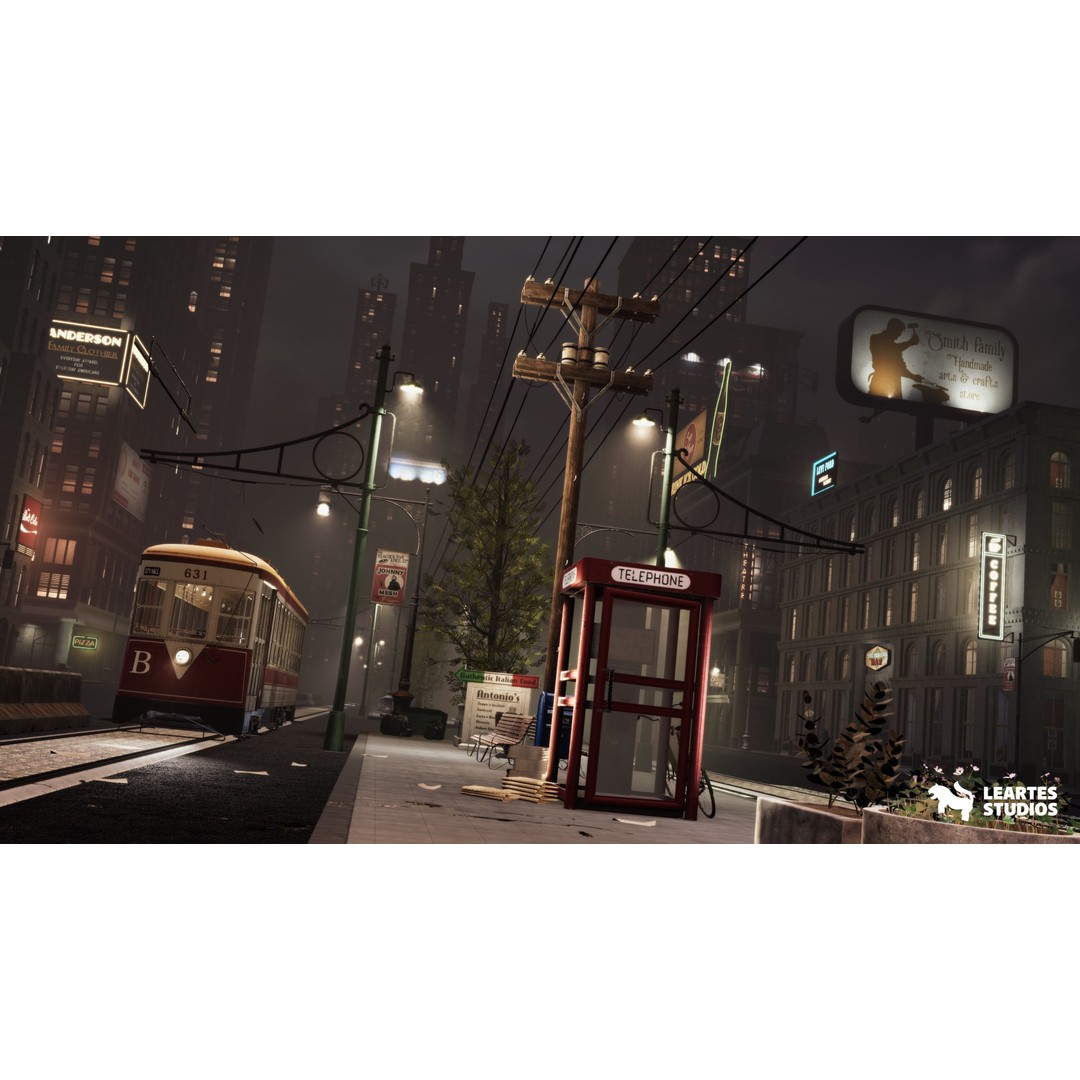 1950s NYC Environment 3D Model – Low Poly Megapack with Vehicles and Props - View 21