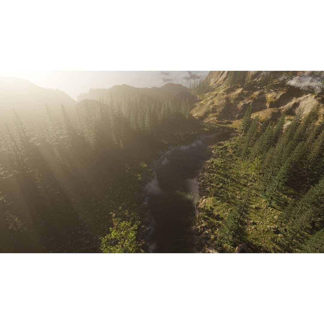 River Mountains 3D Model – High Poly Landscape with PBR Textures, Blender - View 10