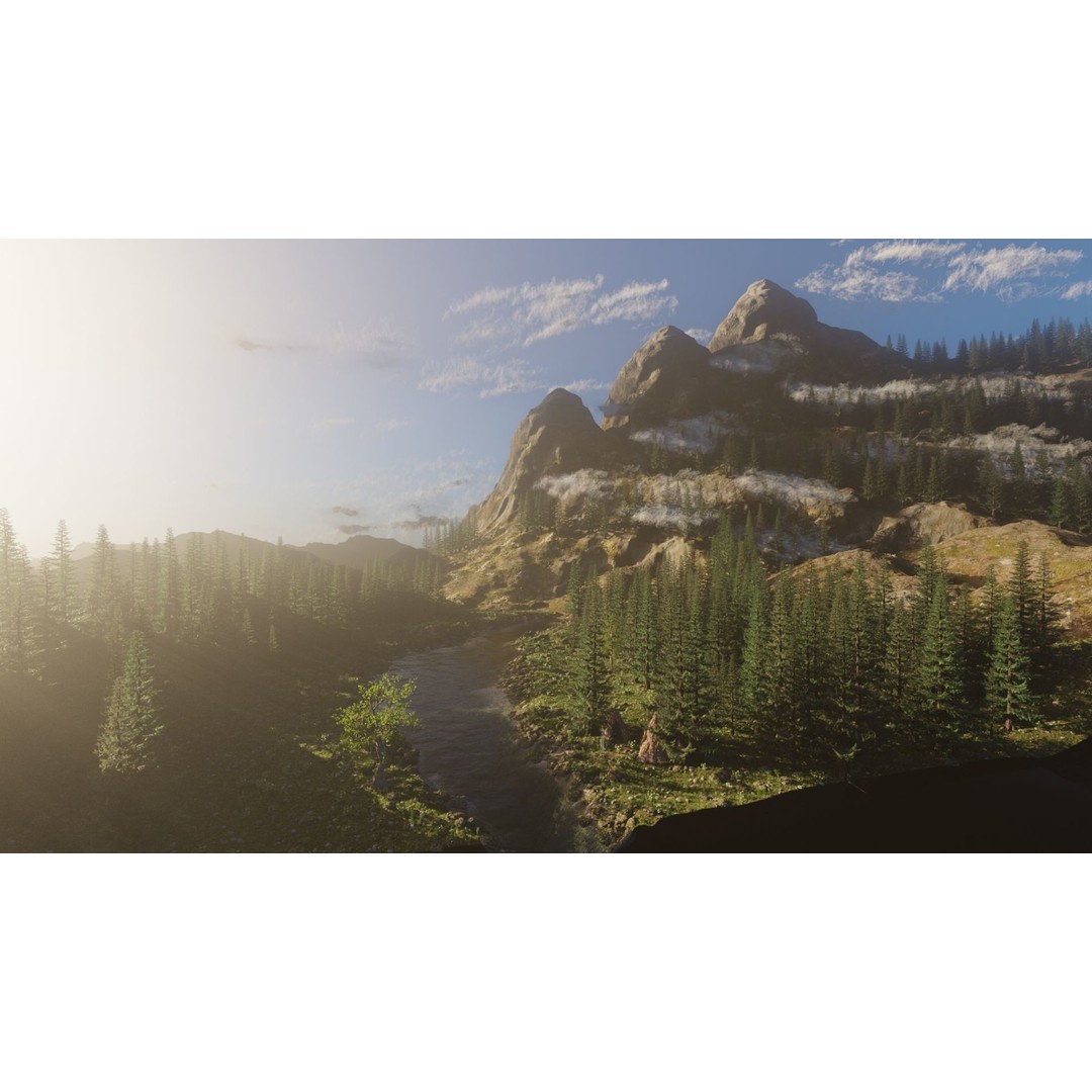 River Mountains 3D Model – High Poly Landscape with PBR Textures, Blender - View 12