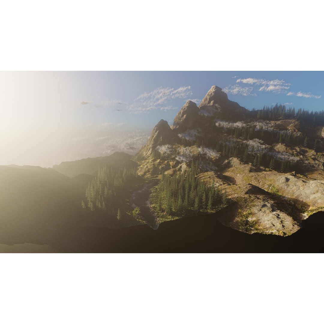 River Mountains 3D Model – High Poly Landscape with PBR Textures, Blender - View 13
