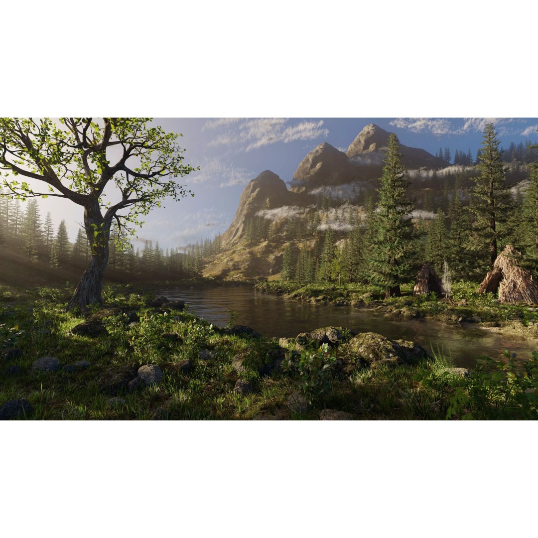 River Mountains 3D Model – High Poly Landscape with PBR Textures, Blender - View 2