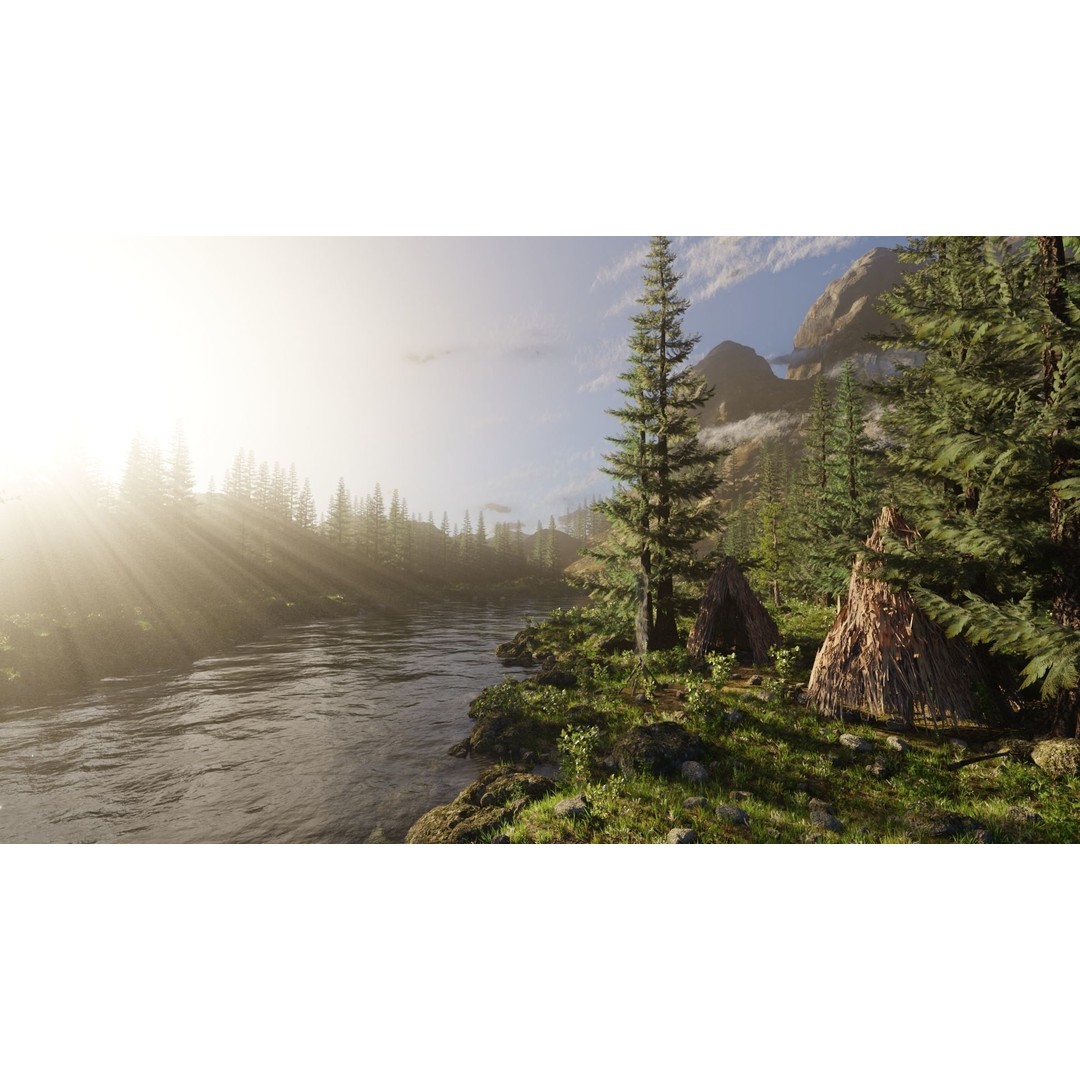 River Mountains 3D Model – High Poly Landscape with PBR Textures, Blender - View 7