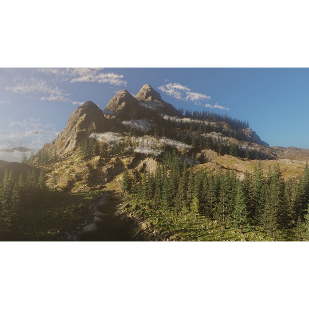 River Mountains 3D Model – High Poly Landscape with PBR Textures, Blender - View 8