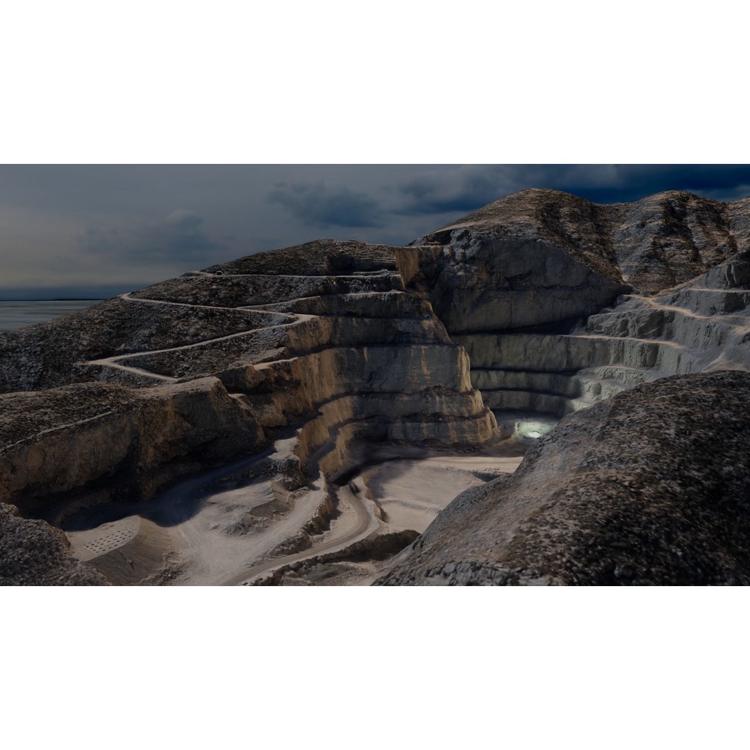 Open Pit Mine 3D Model – Detailed Landscape Asset, FBX, PBR Textures - View 15