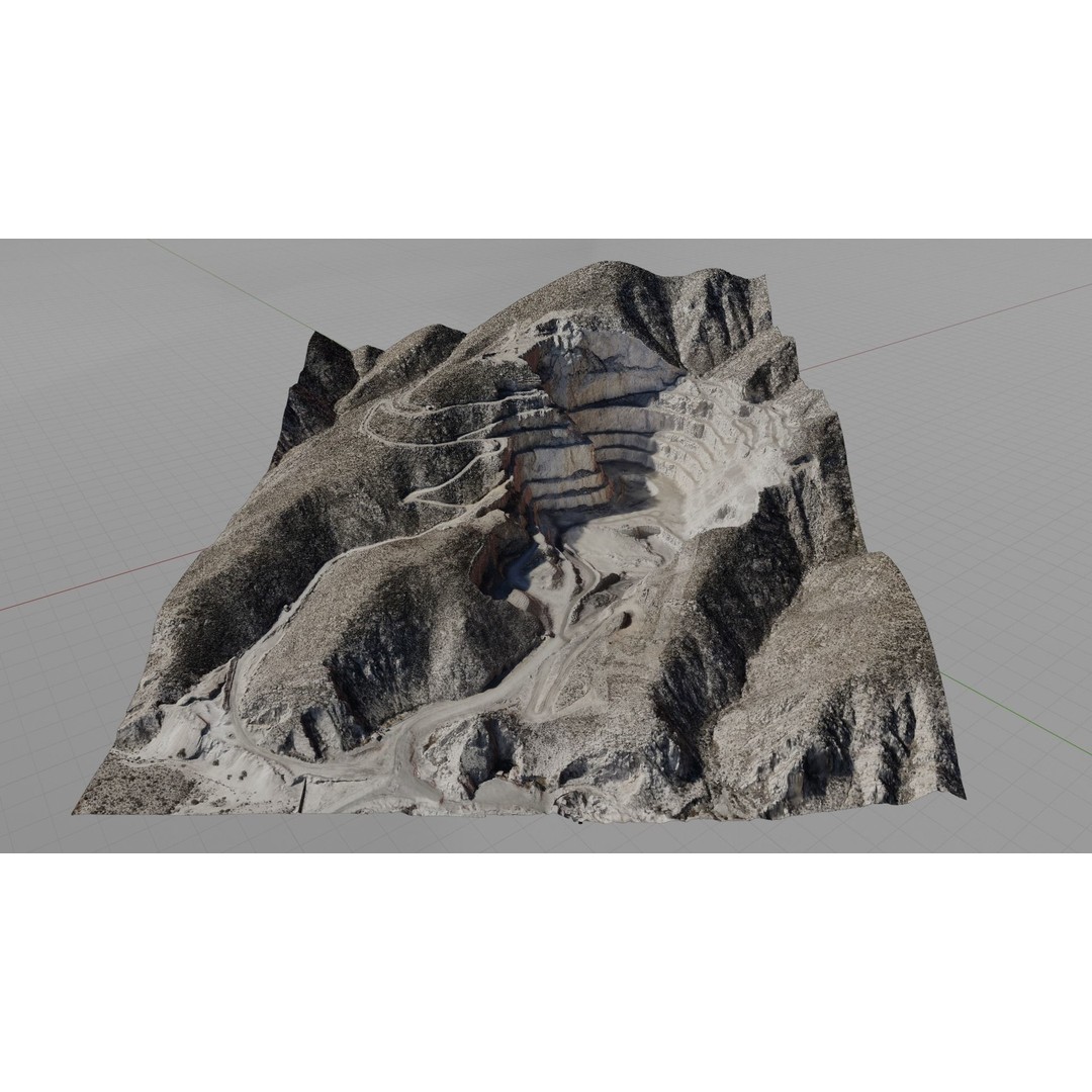 Open Pit Mine 3D Model – Detailed Landscape Asset, FBX, PBR Textures - View 19