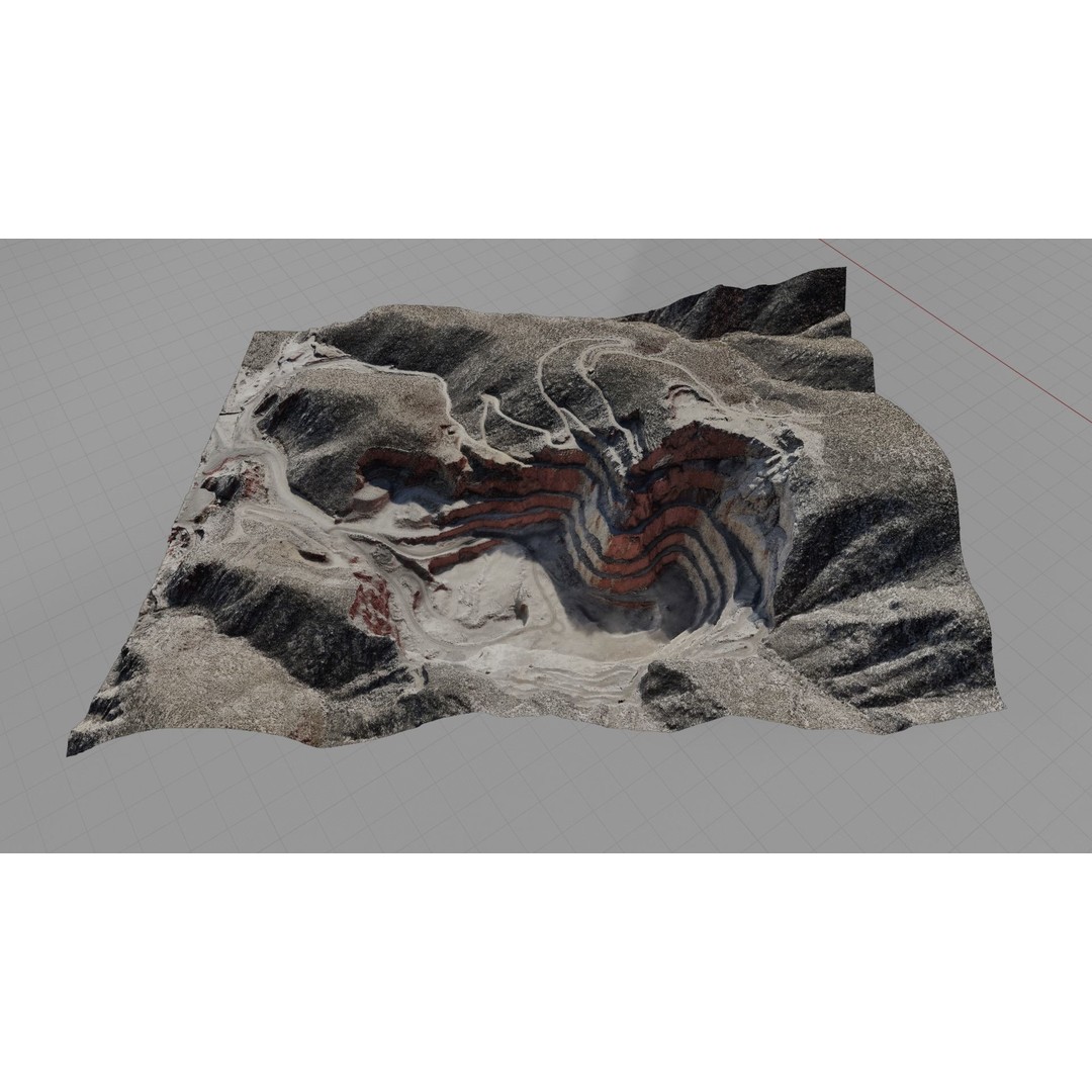 Open Pit Mine 3D Model – Detailed Landscape Asset, FBX, PBR Textures - View 20