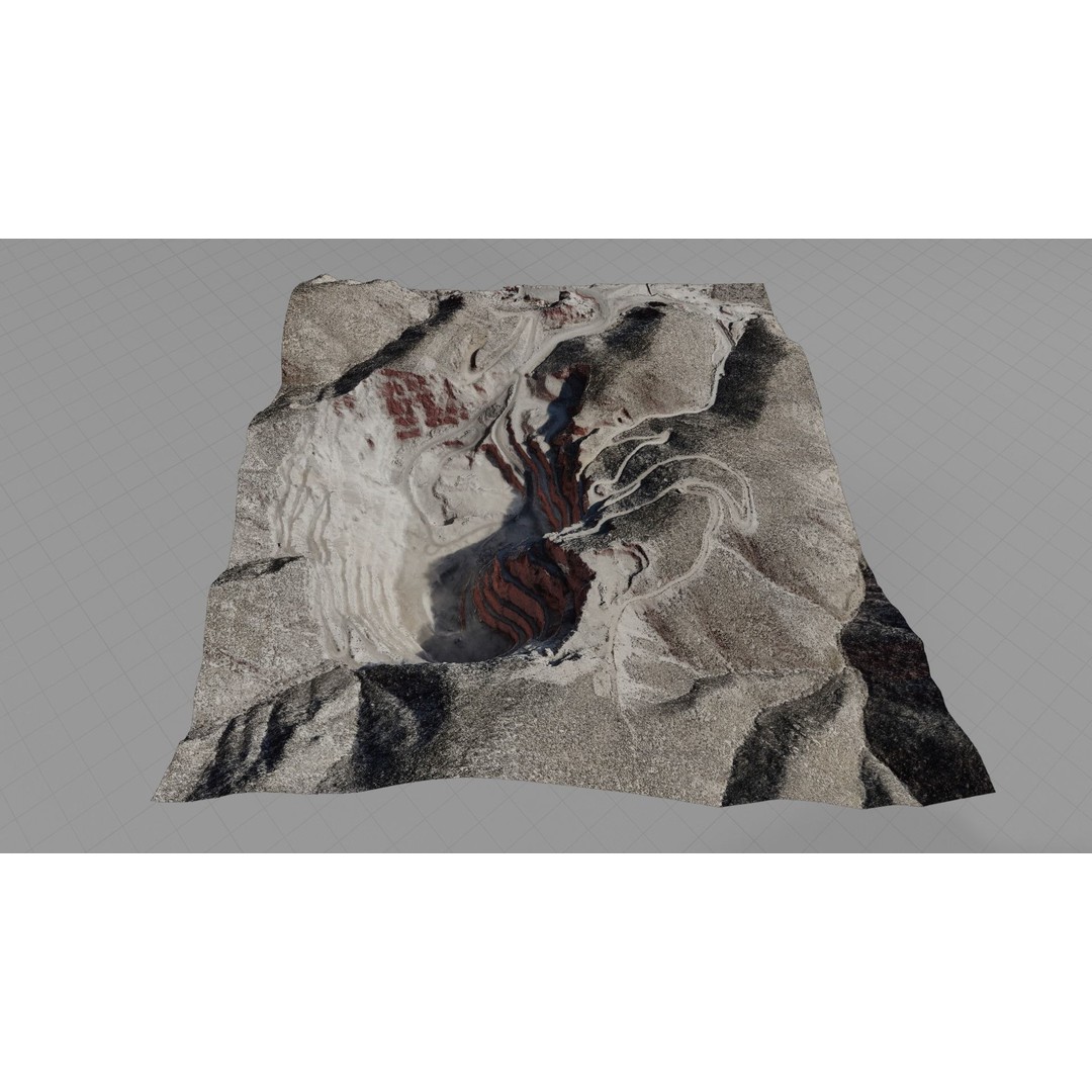 Open Pit Mine 3D Model – Detailed Landscape Asset, FBX, PBR Textures - View 21