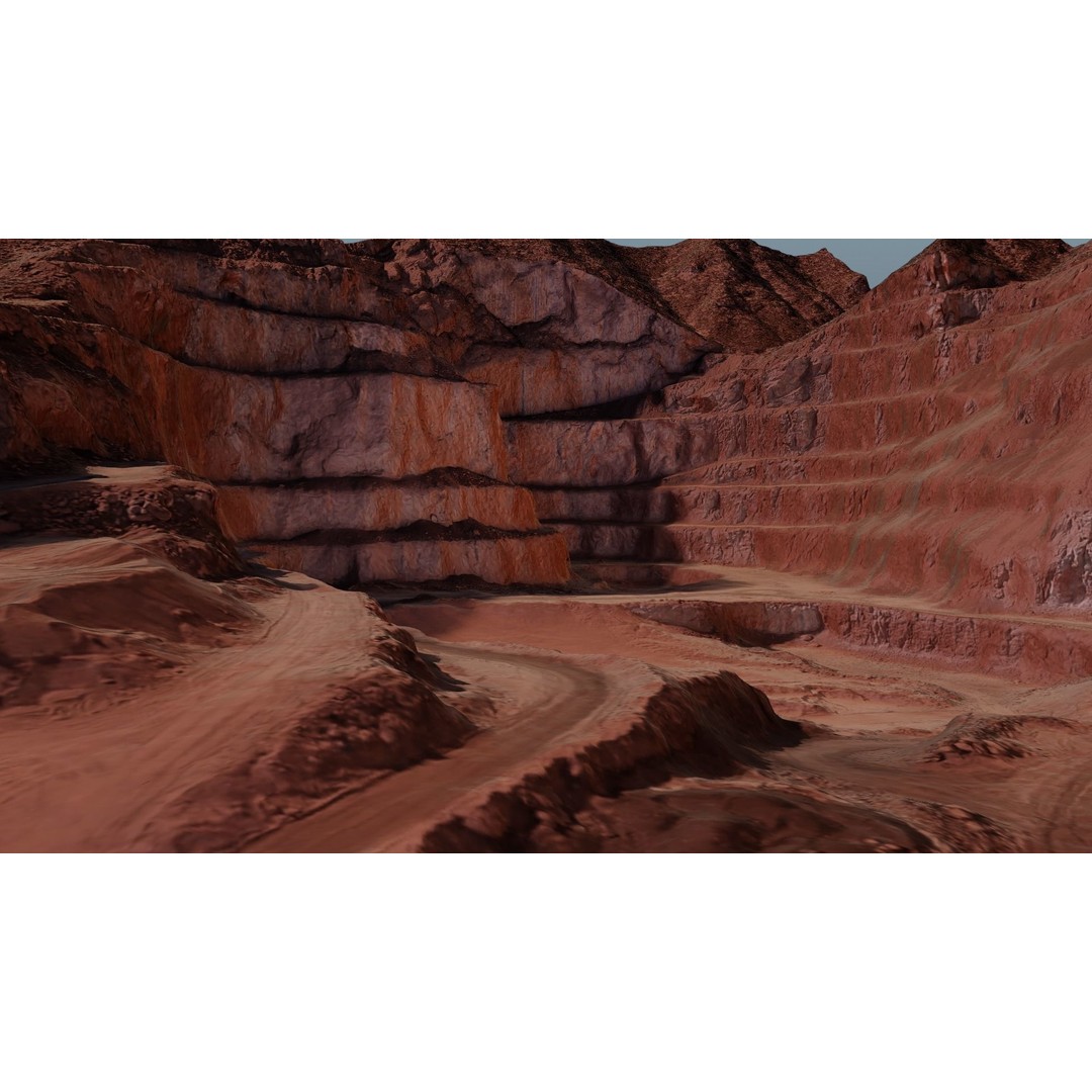 Open Pit Mine 3D Model – Detailed Landscape Asset, FBX, PBR Textures - View 25