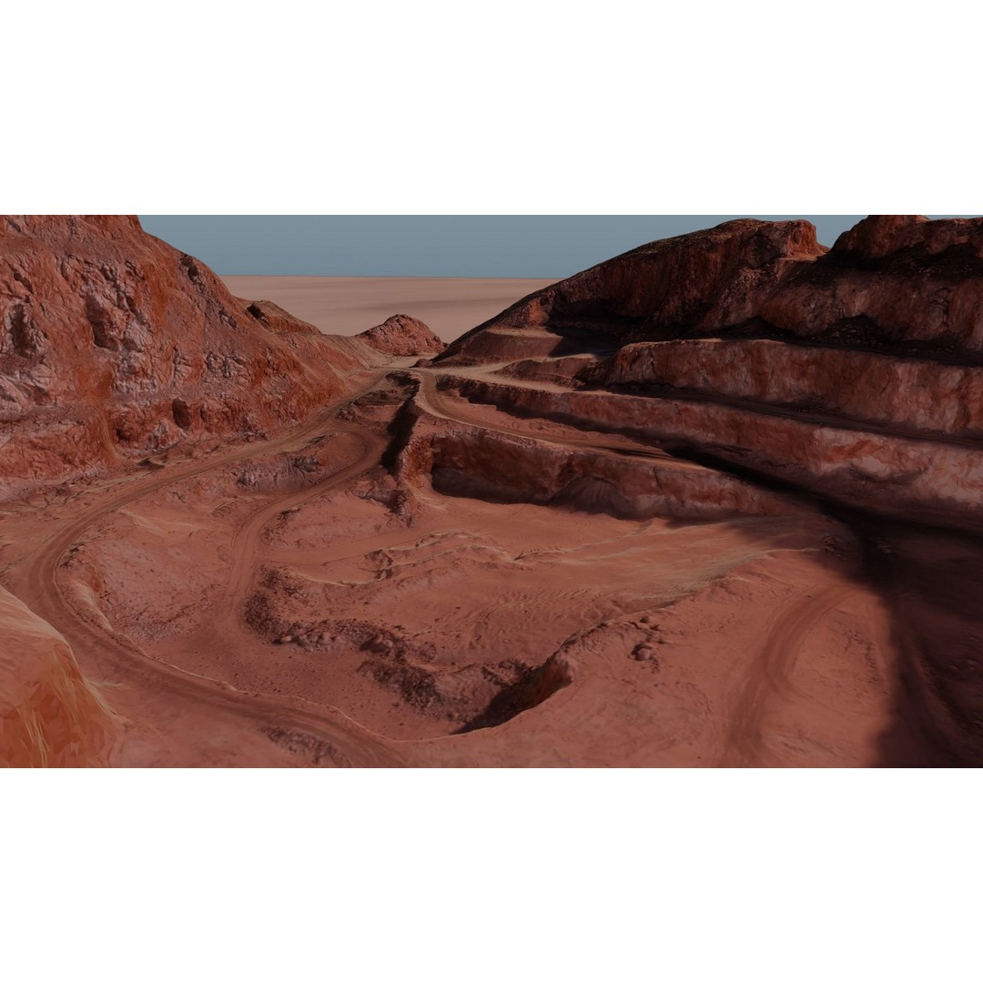 Open Pit Mine 3D Model – Detailed Landscape Asset, FBX, PBR Textures - View 27