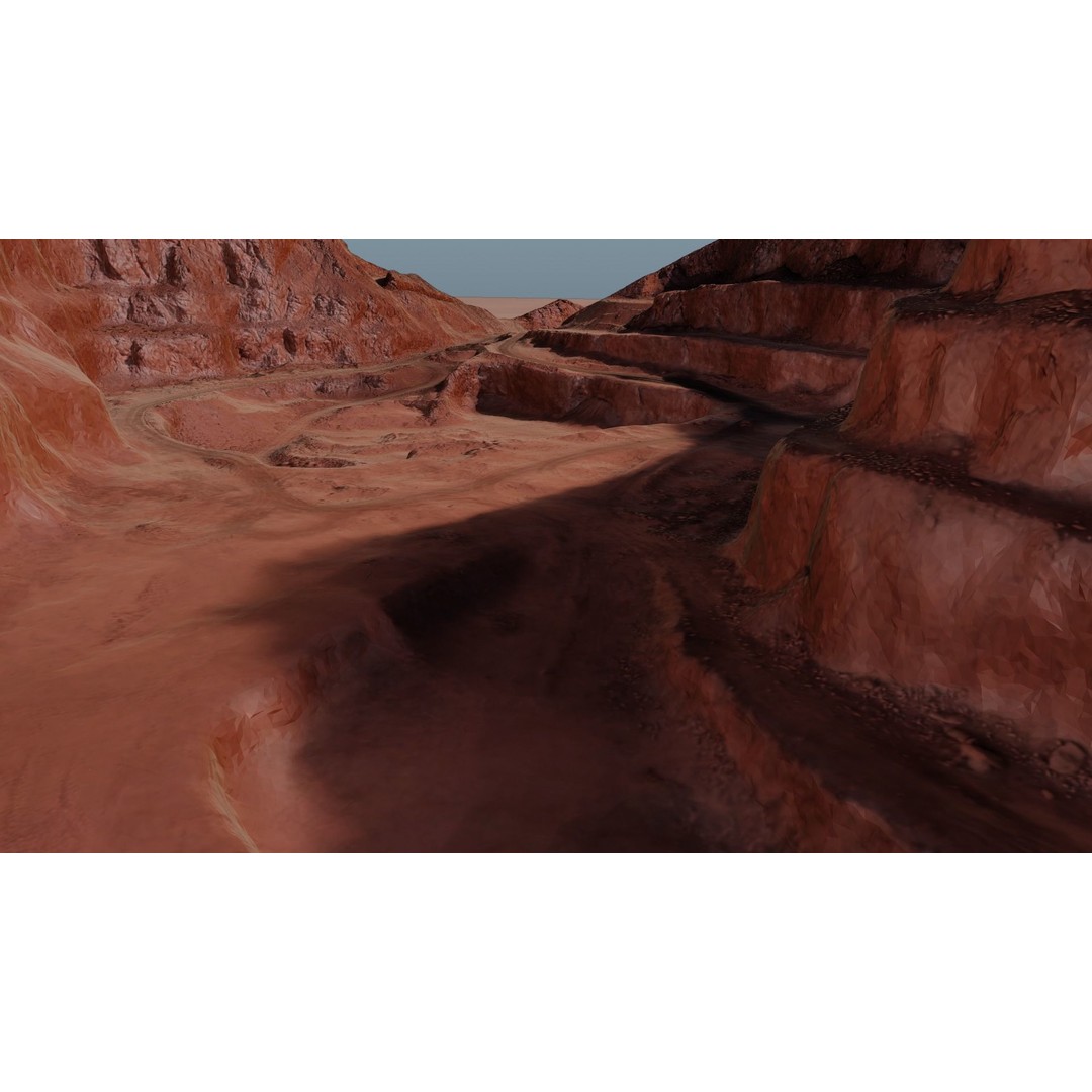 Open Pit Mine 3D Model – Detailed Landscape Asset, FBX, PBR Textures - View 28