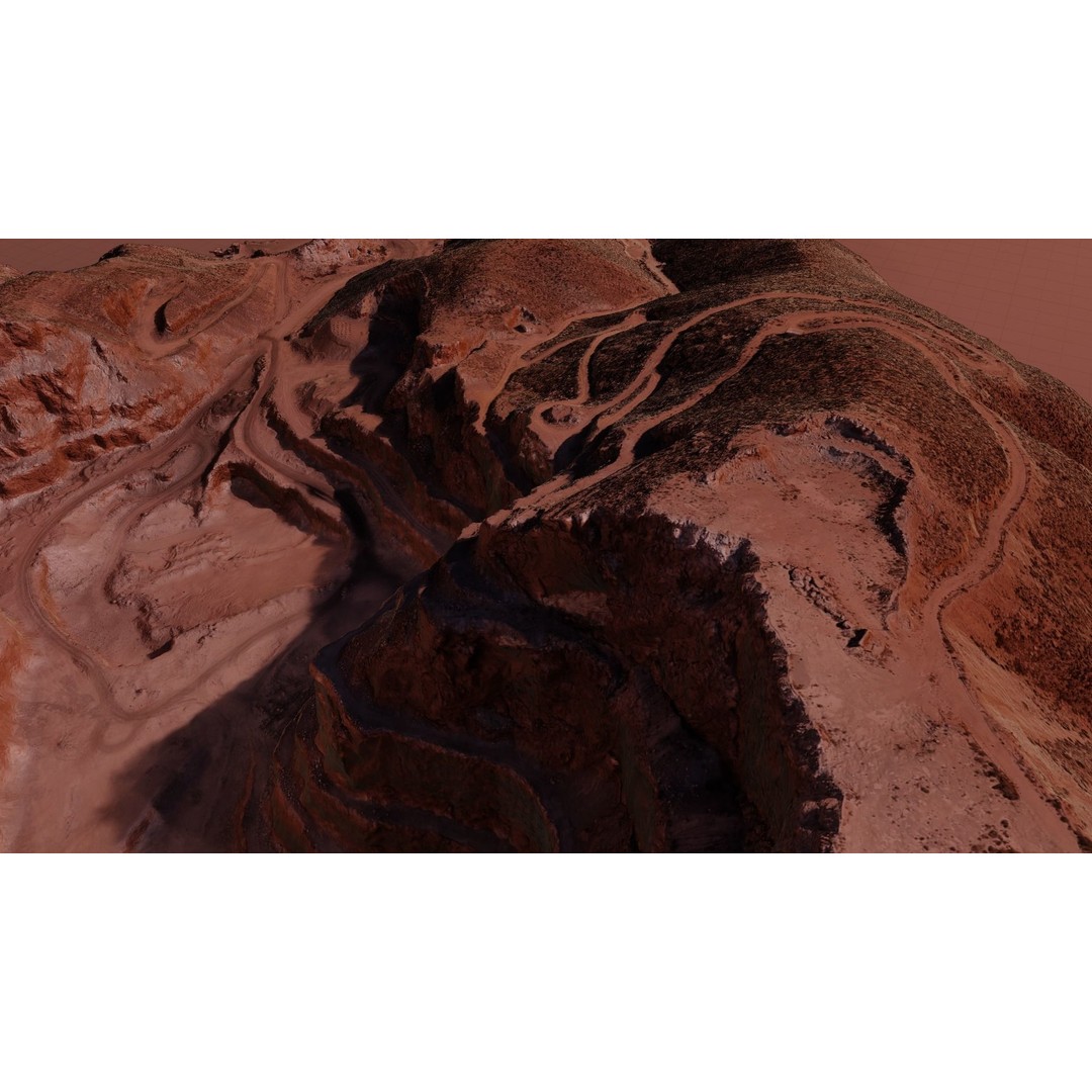 Open Pit Mine 3D Model – Detailed Landscape Asset, FBX, PBR Textures - View 30