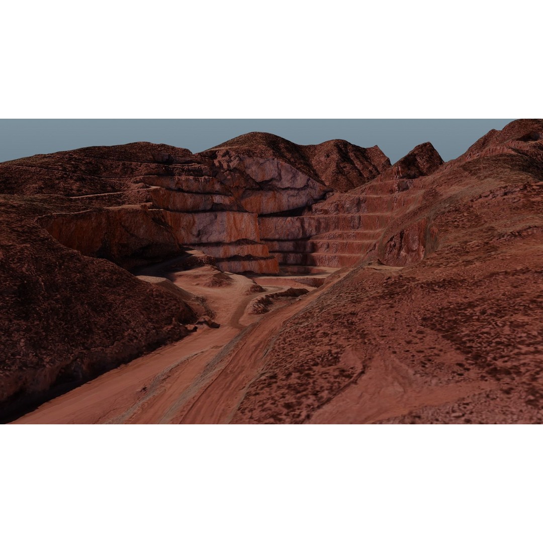 Open Pit Mine 3D Model – Detailed Landscape Asset, FBX, PBR Textures - View 31