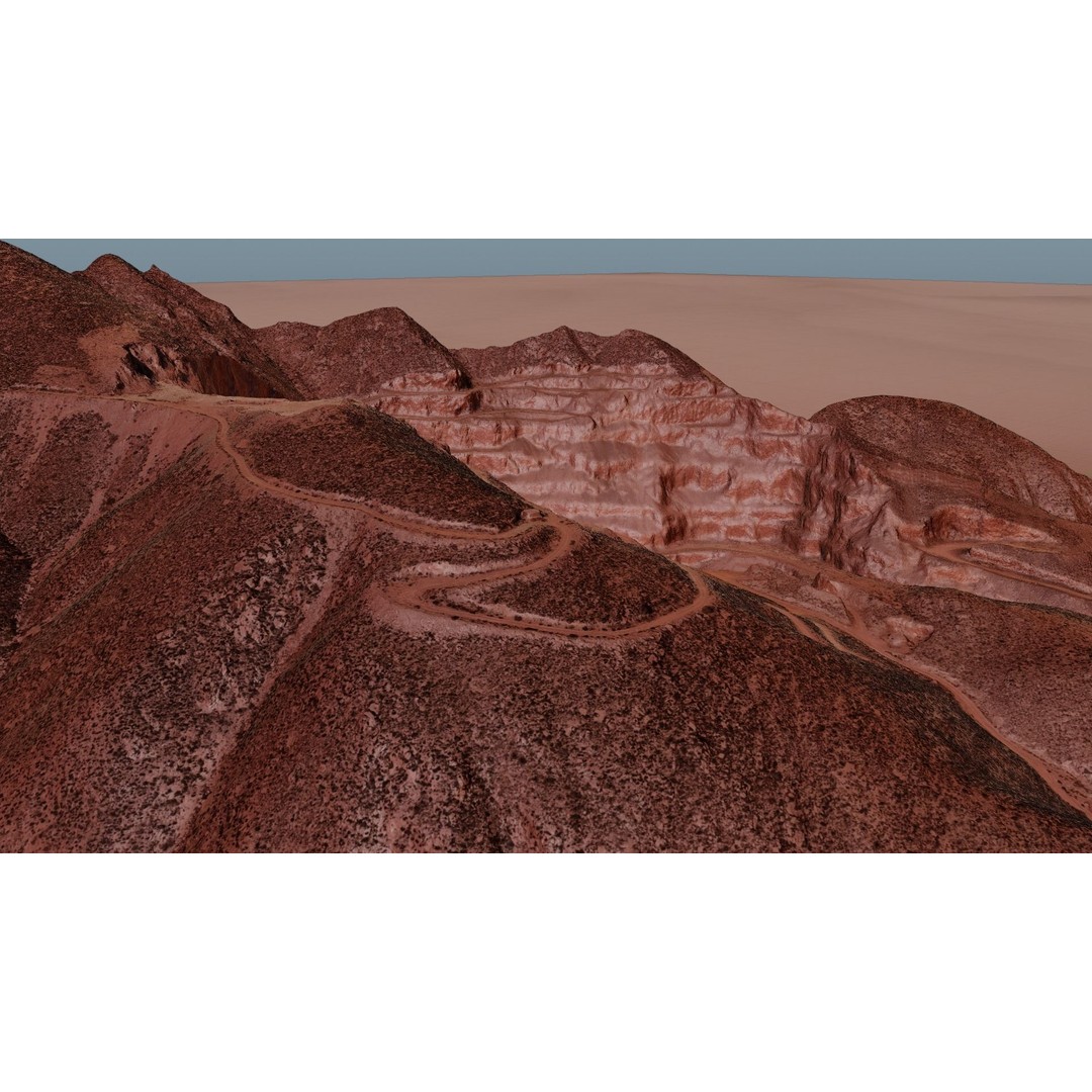Open Pit Mine 3D Model – Detailed Landscape Asset, FBX, PBR Textures - View 32