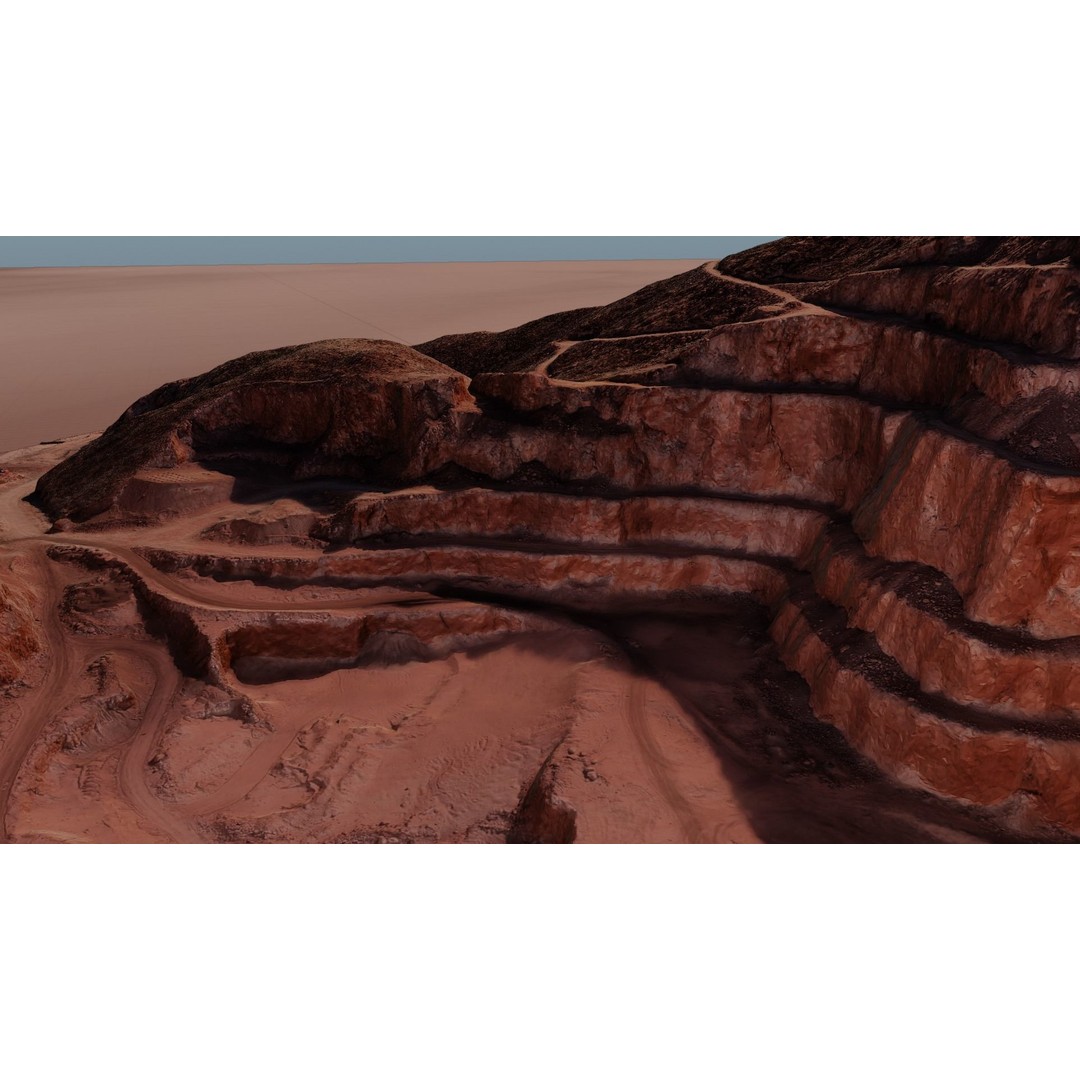 Open Pit Mine 3D Model – Detailed Landscape Asset, FBX, PBR Textures - View 33