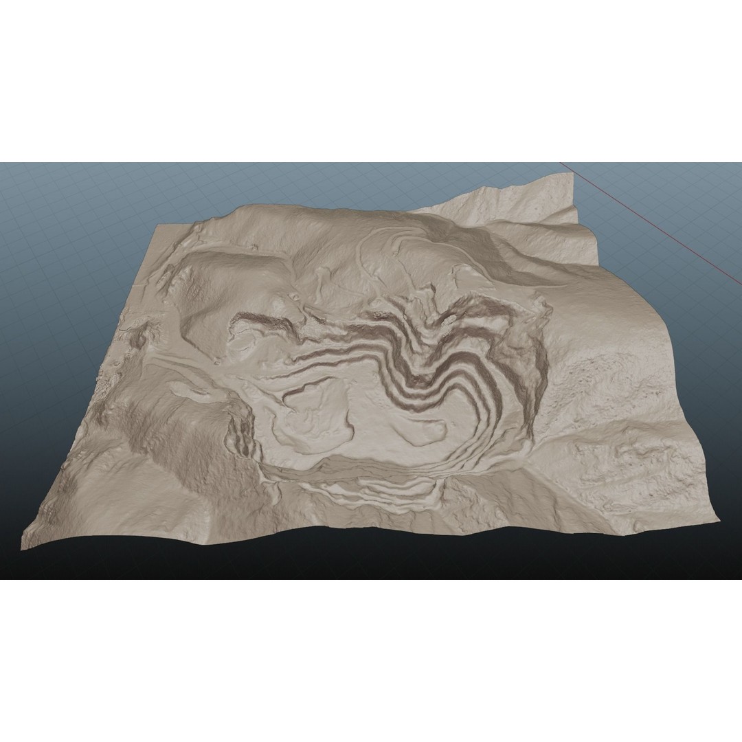 Open Pit Mine 3D Model – Detailed Landscape Asset, FBX, PBR Textures - View 34