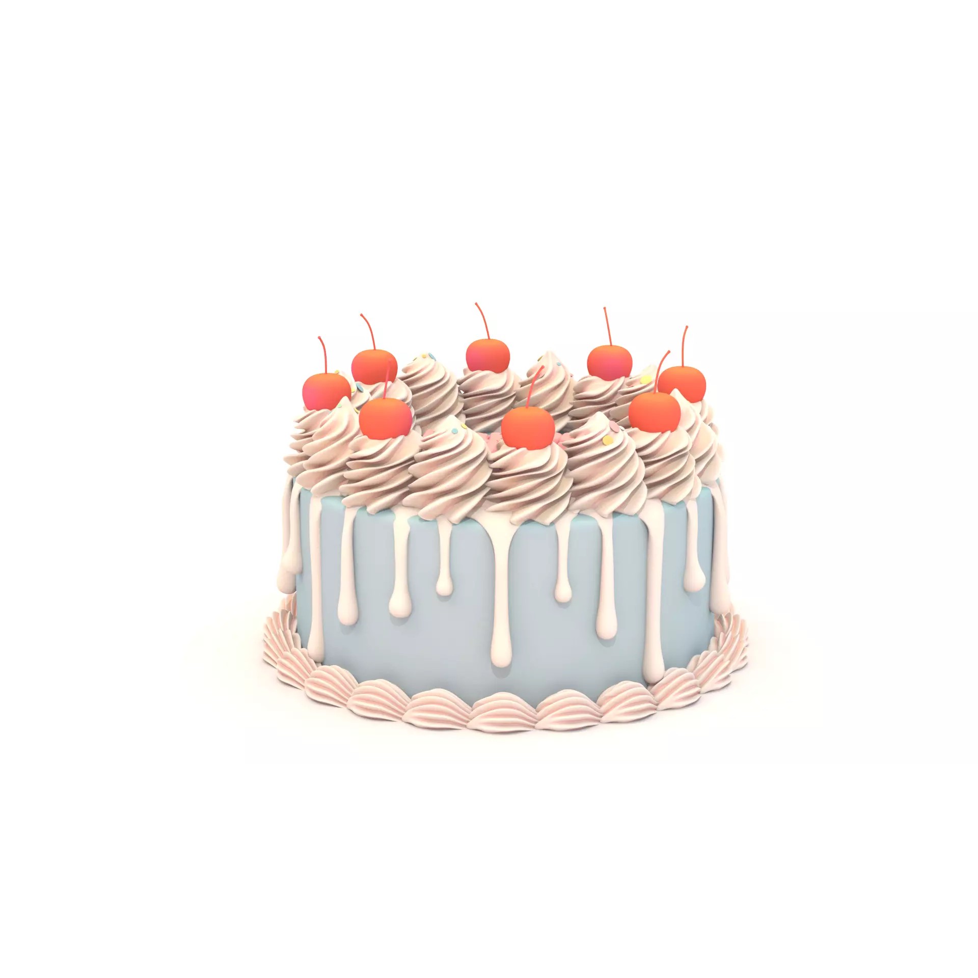 Blue Cake - Stylized Game-Ready 3D Model - View 10