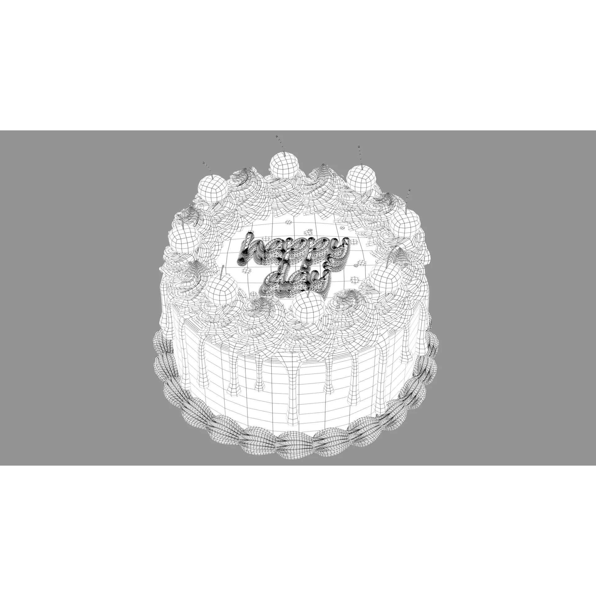 Blue Cake - Stylized Game-Ready 3D Model - View 11