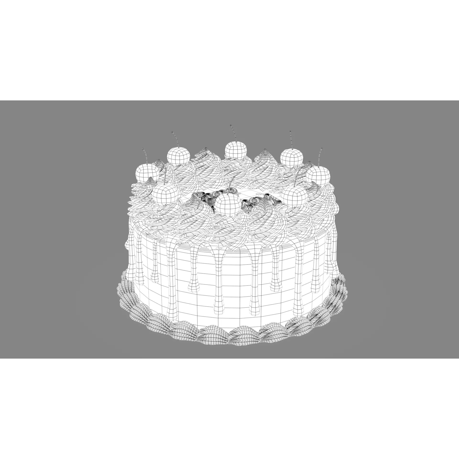 Blue Cake - Stylized Game-Ready 3D Model - View 14