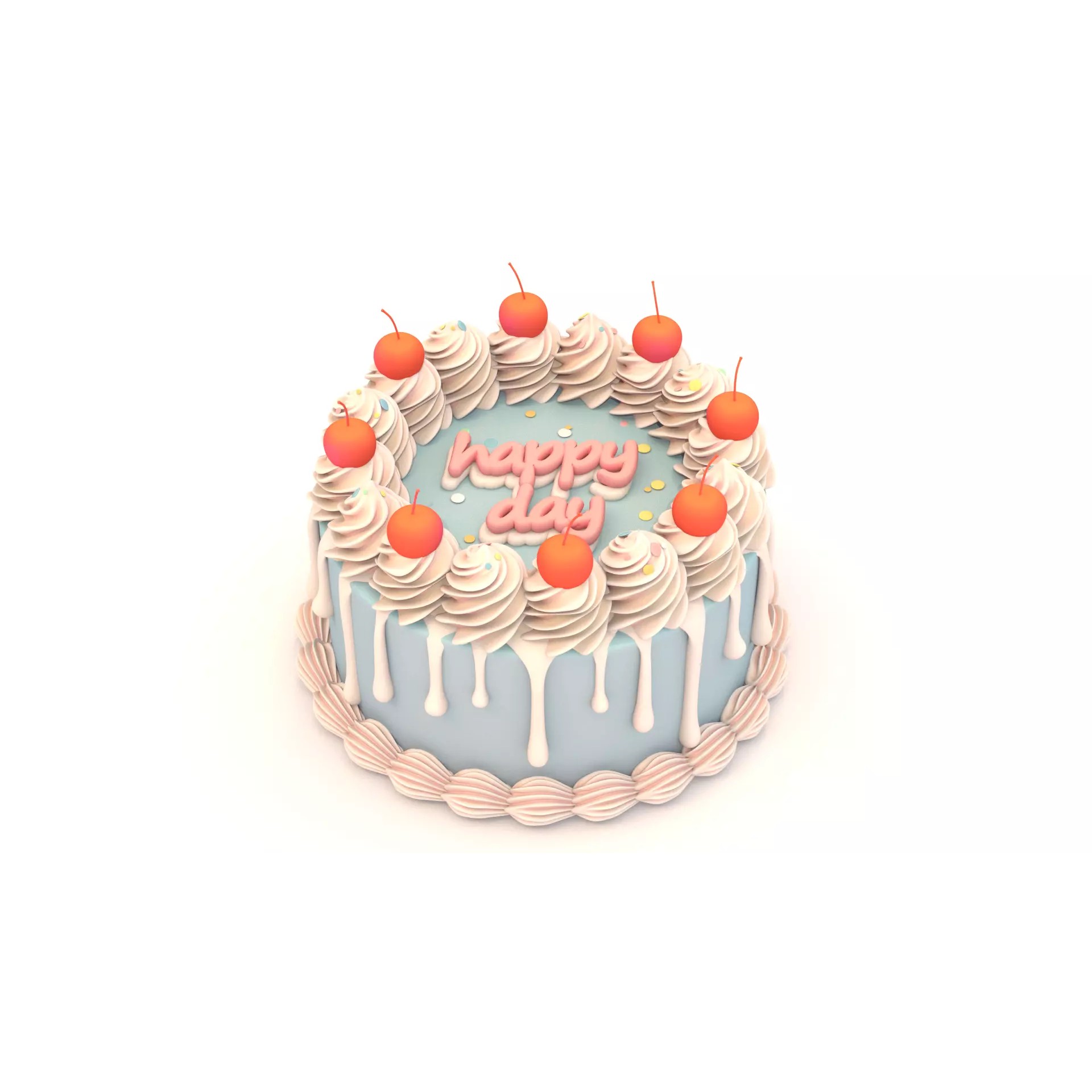 Blue Cake - Stylized Game-Ready 3D Model - View 2