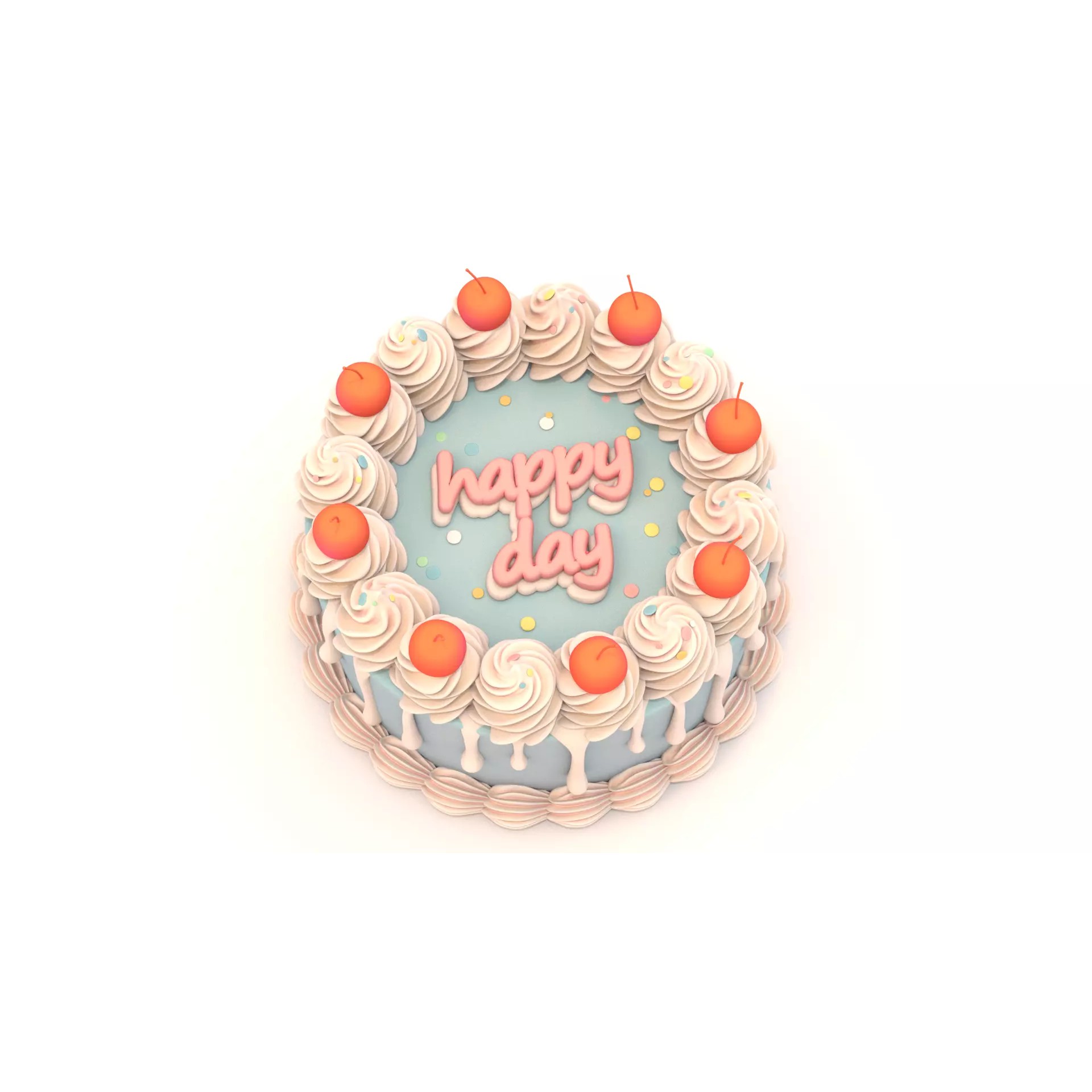 Blue Cake - Stylized Game-Ready 3D Model - View 3