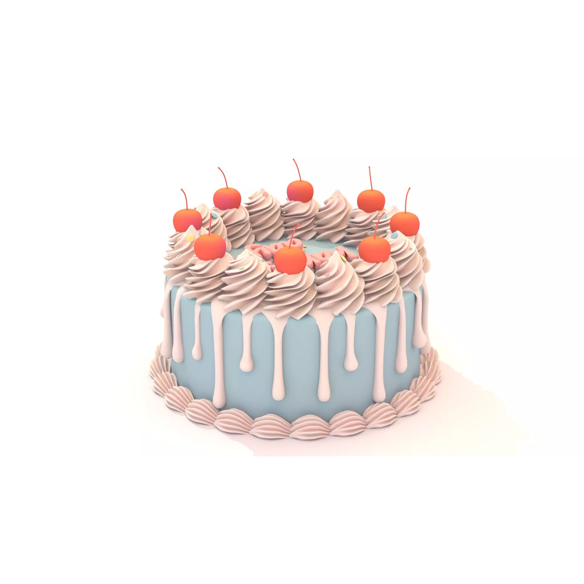 Blue Cake - Stylized Game-Ready 3D Model - View 5