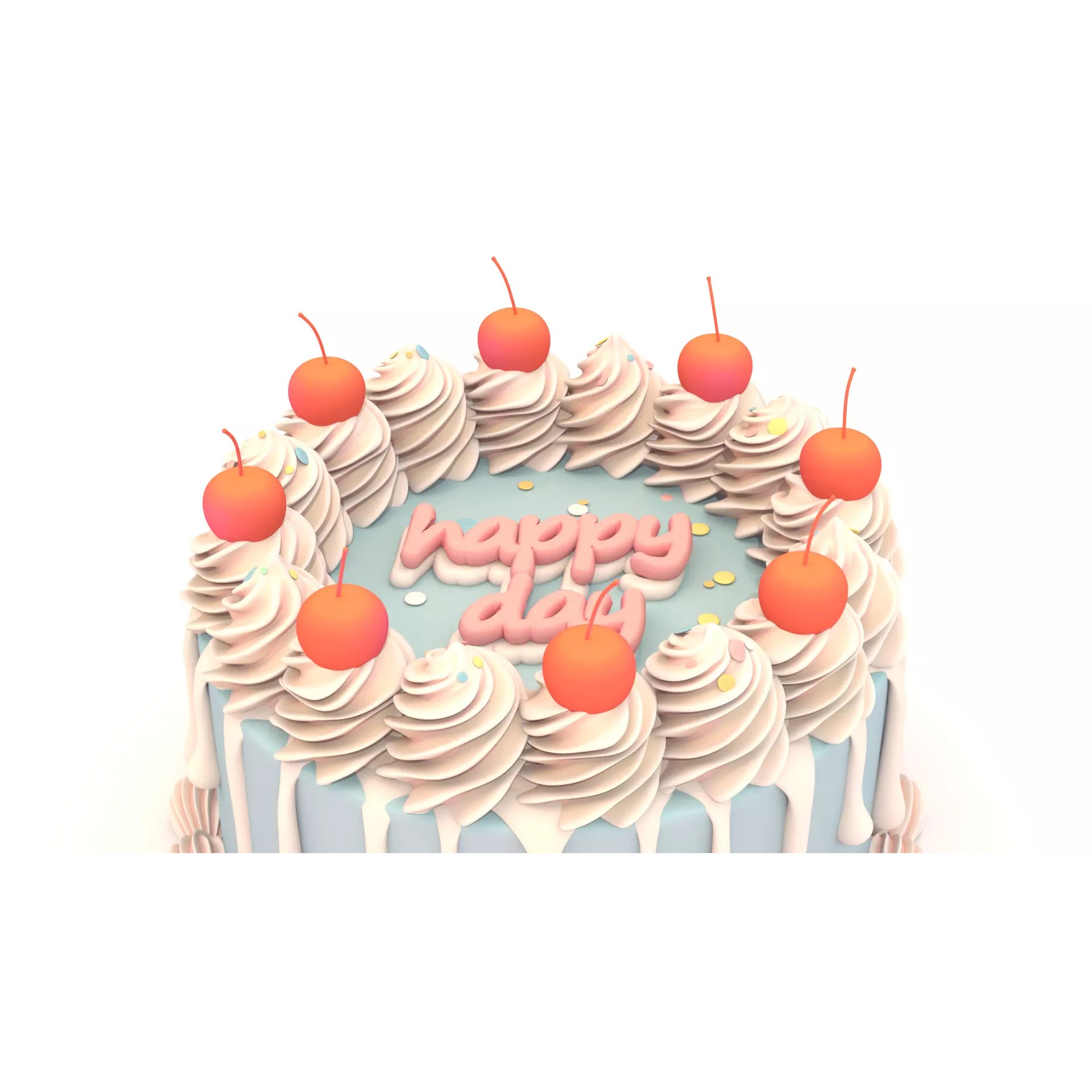 Blue Cake - Stylized Game-Ready 3D Model - View 6