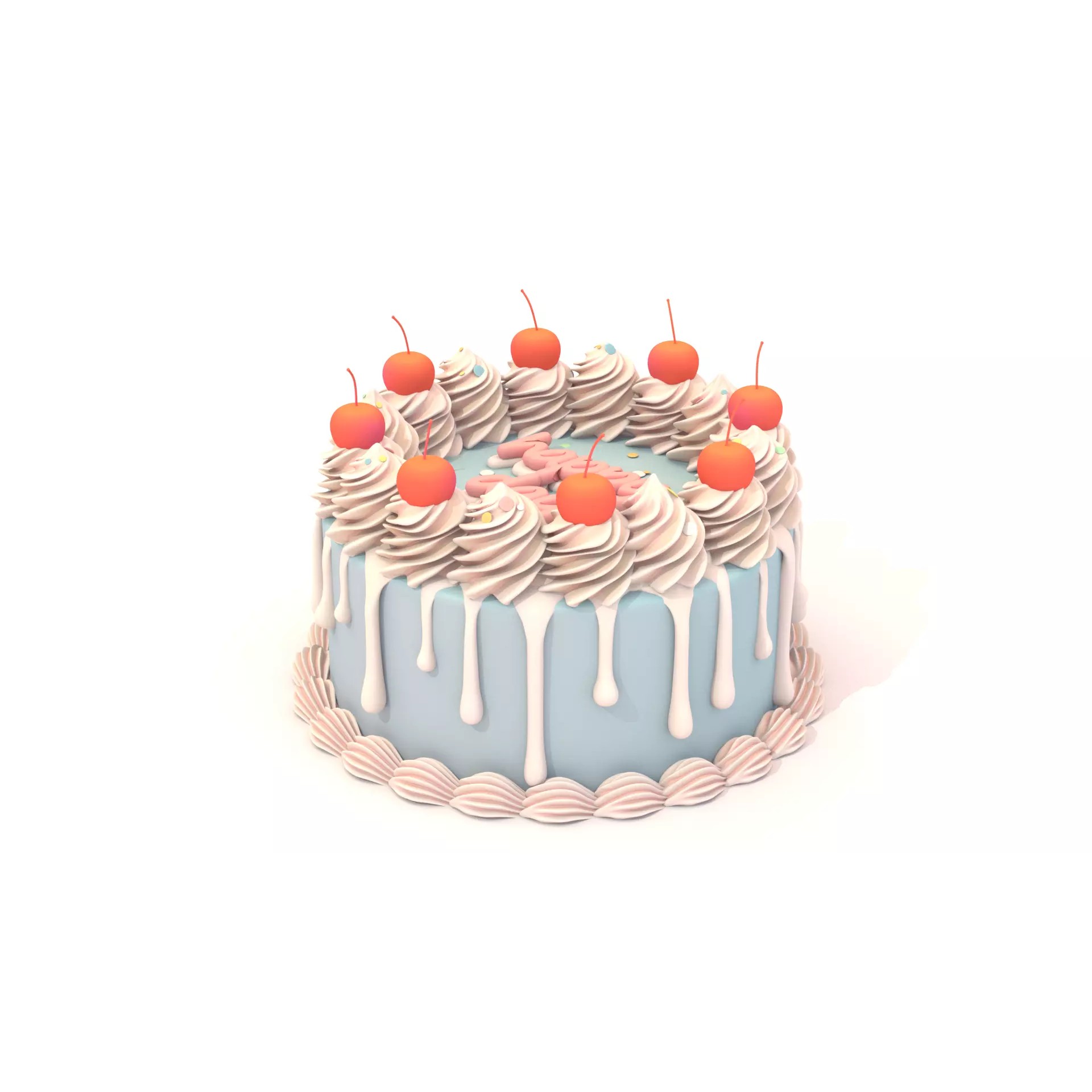 Blue Cake - Stylized Game-Ready 3D Model - View 7