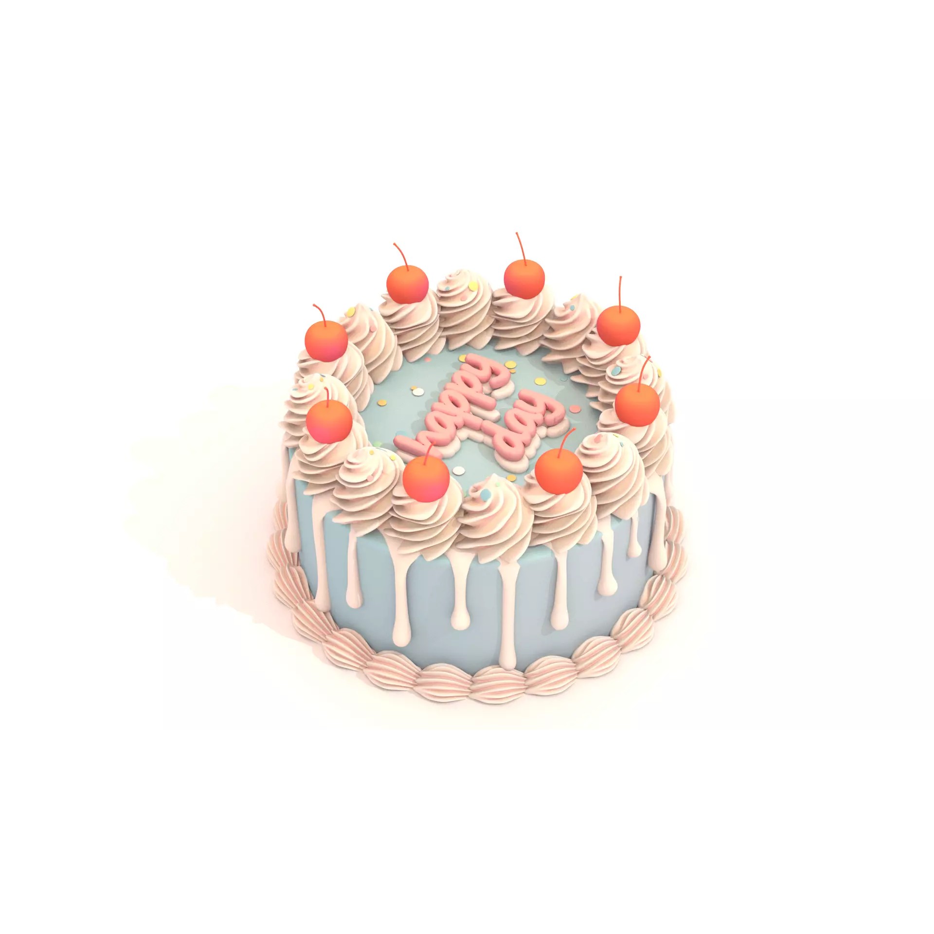 Blue Cake - Stylized Game-Ready 3D Model - View 9