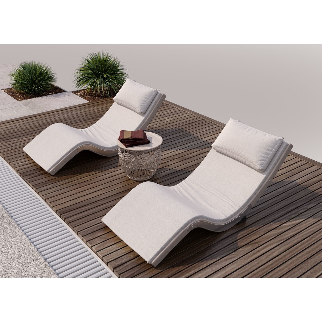 Pool Gazebo Plants and Fountains 3D Model – Realistic Landscape Asset, FBX, OBJ - View 12