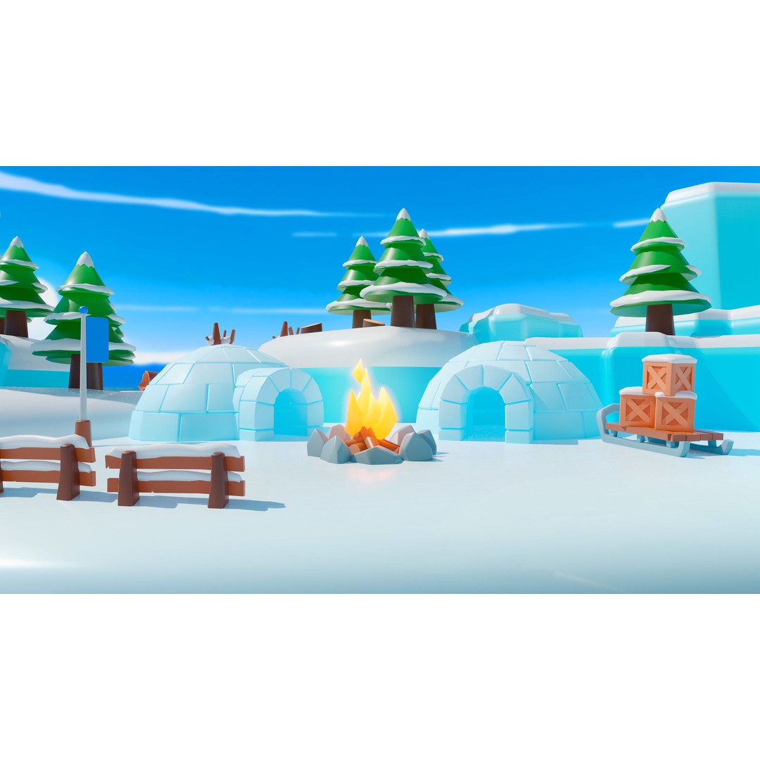 Winter 3D Model – Low Poly Asset Pack for Games and VR, FBX - View 14