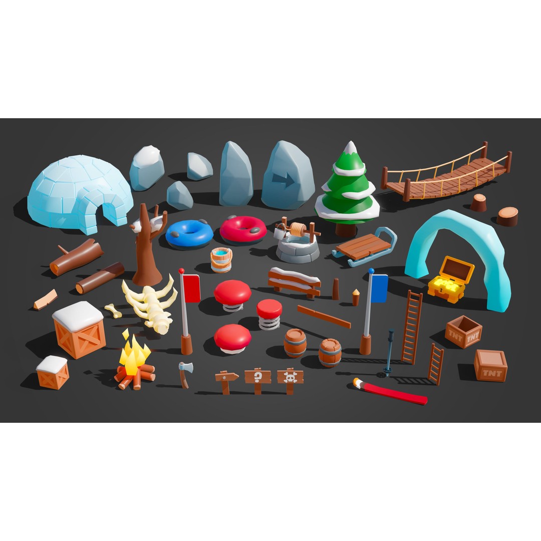 Winter 3D Model – Low Poly Asset Pack for Games and VR, FBX - View 17
