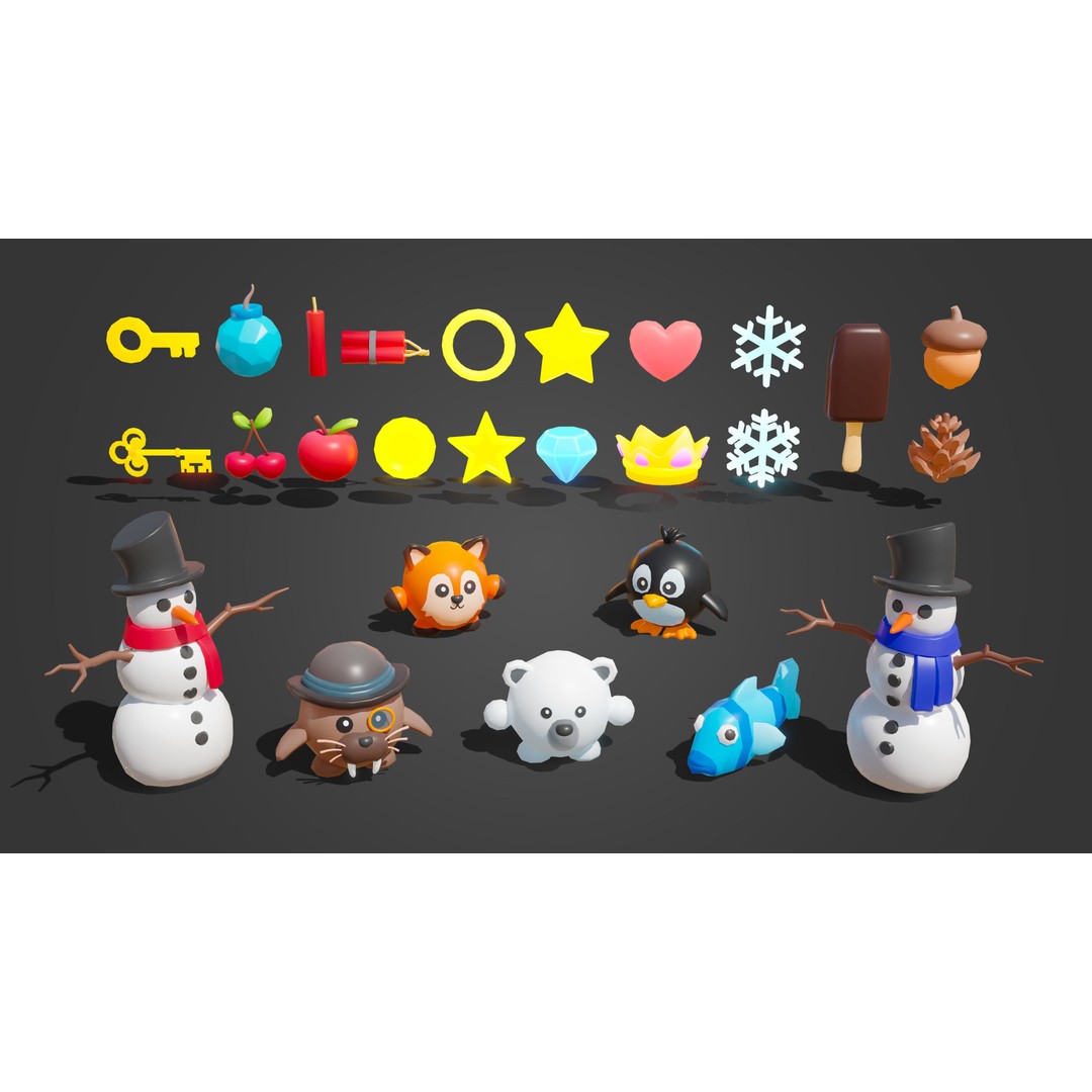 Winter 3D Model – Low Poly Asset Pack for Games and VR, FBX - View 18